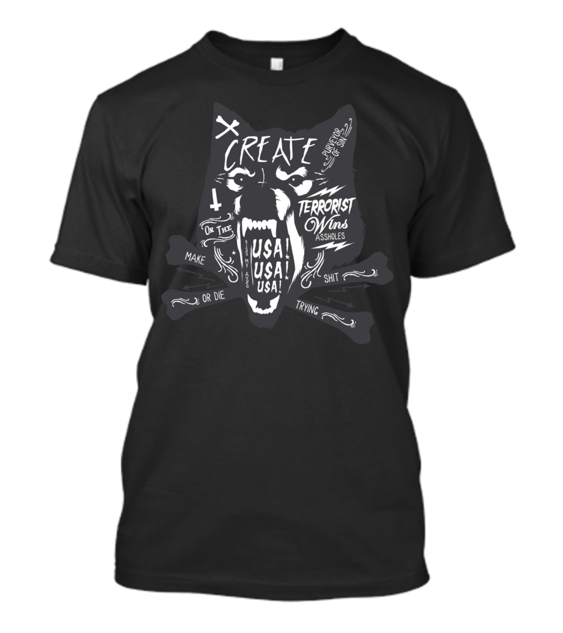 Purveyor Of Sin Create Or Die USA USA USA Terrorist Winds T-Shirt