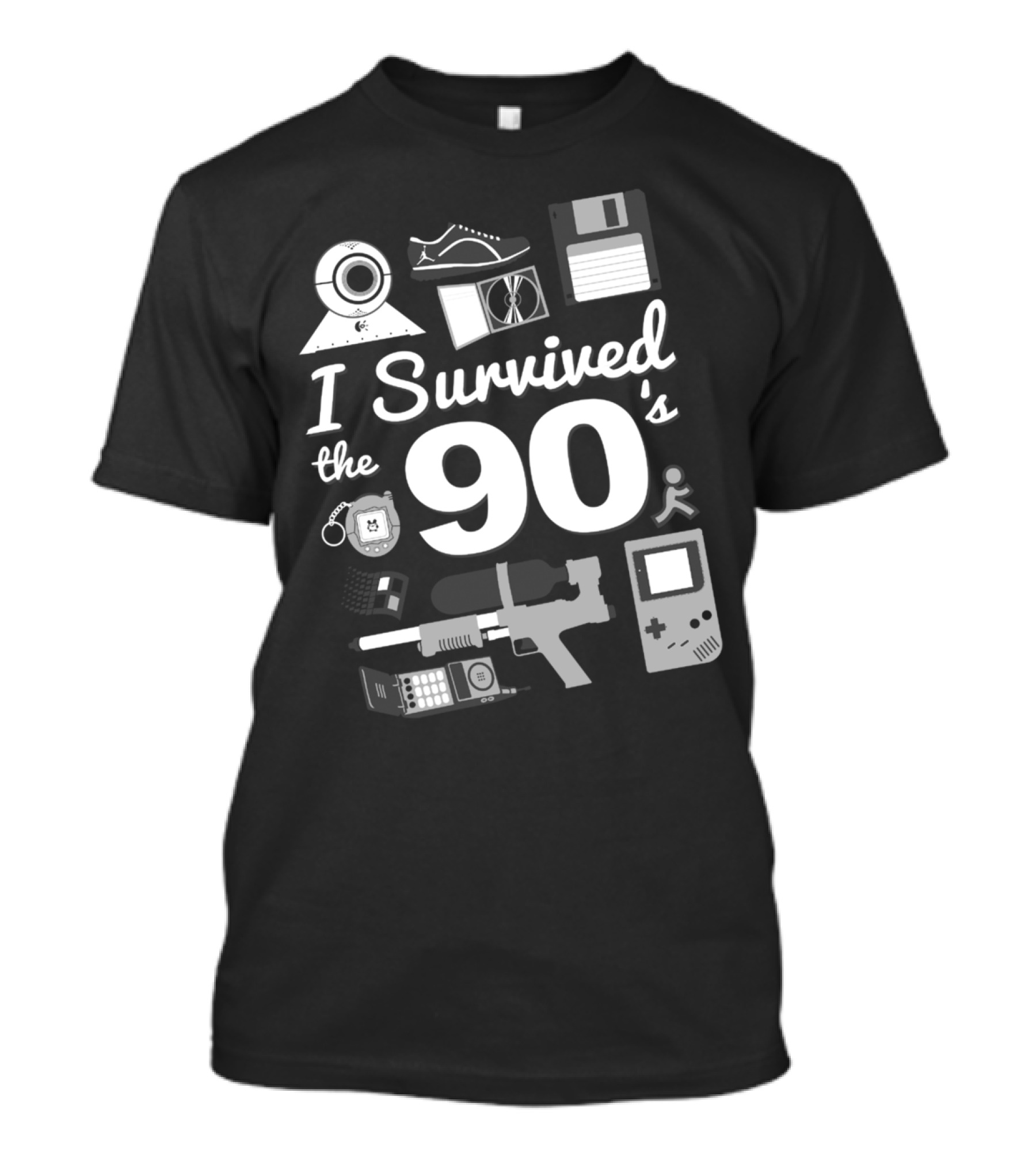 I Survived The 90s Game Boy Tamagotchi Floppy Disk Nostalgia T-Shirt