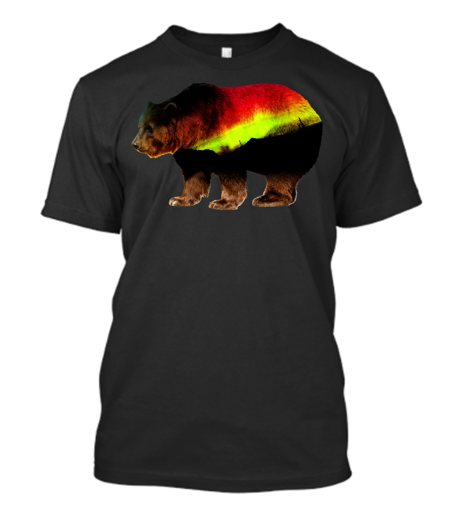 Bear Silhouette With Vibrant Gradient Colors T-Shirt