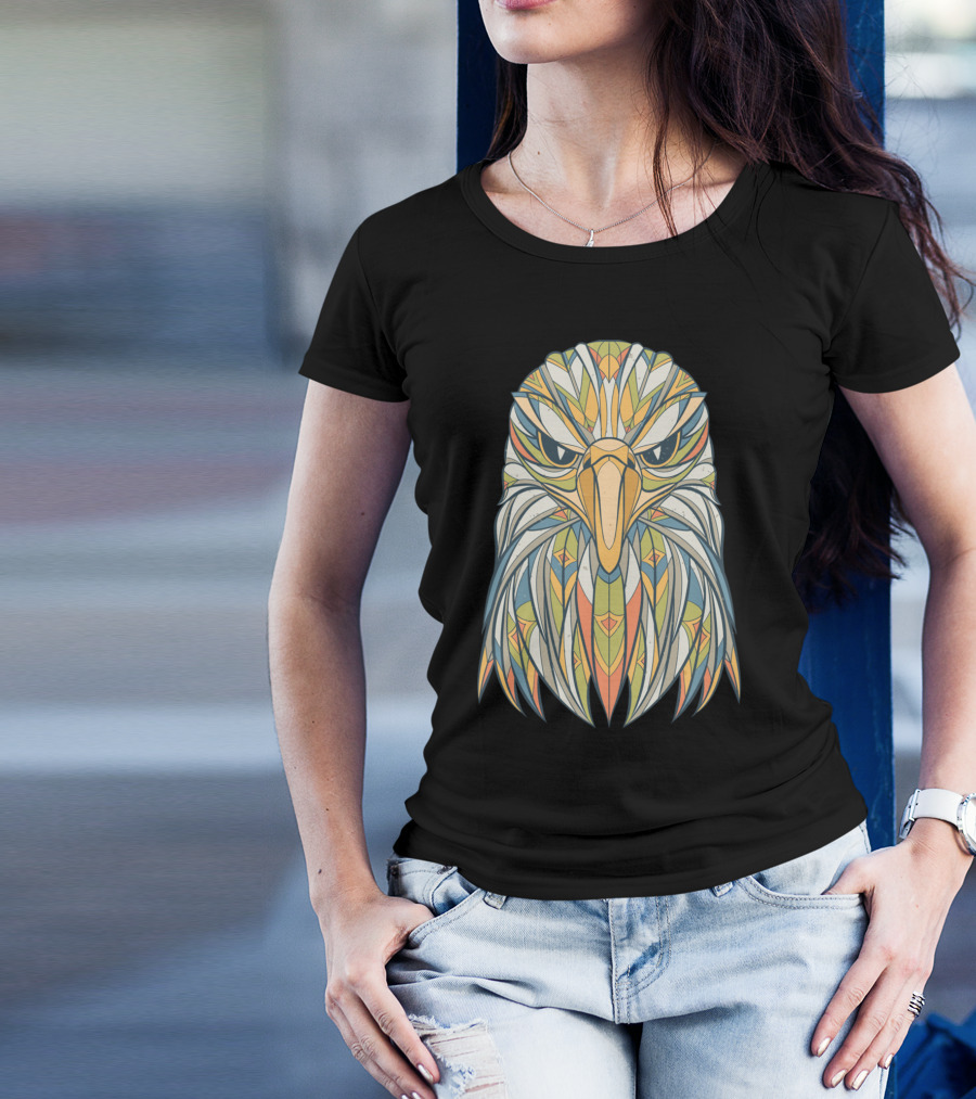 Creative Eagle Colorful Geometric T-Shirt