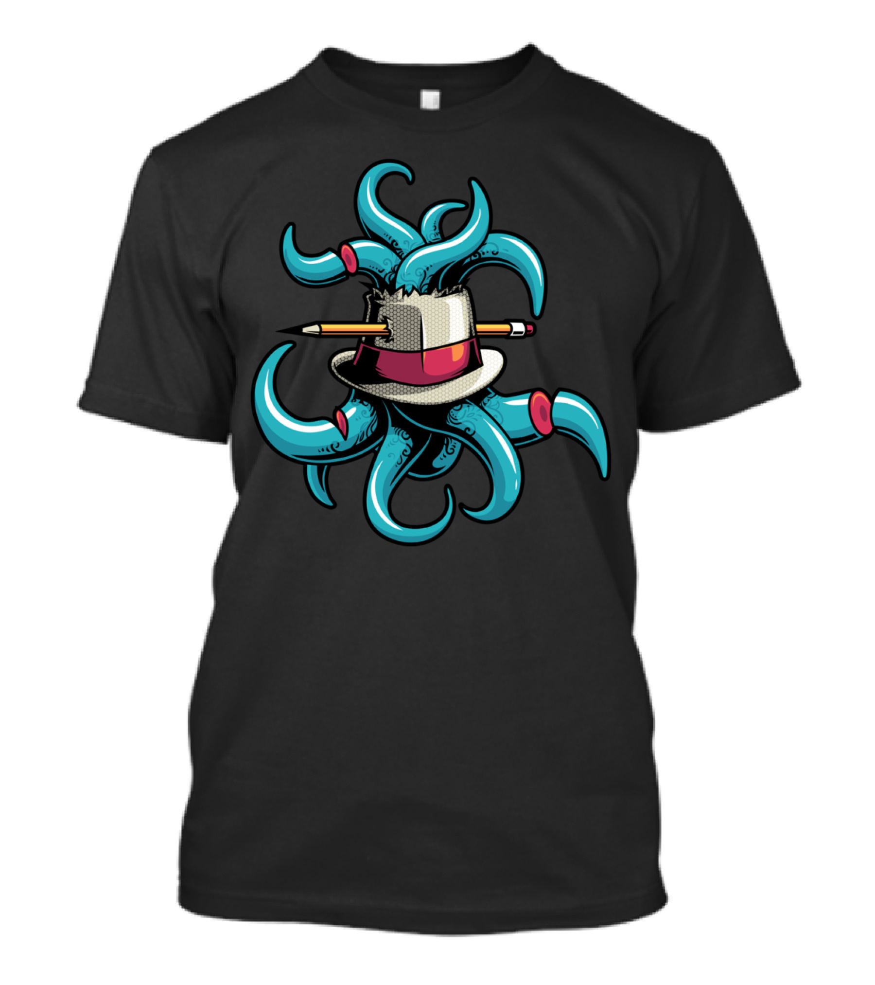 Creative Explosion Tentacles Fedora Pencil Fusion T-Shirt