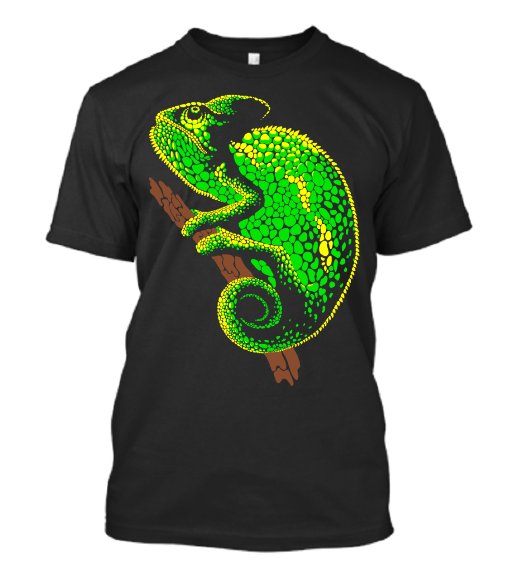 Arboreal Chameleon Neon Green Reptile Perched On Branch T-Shirt