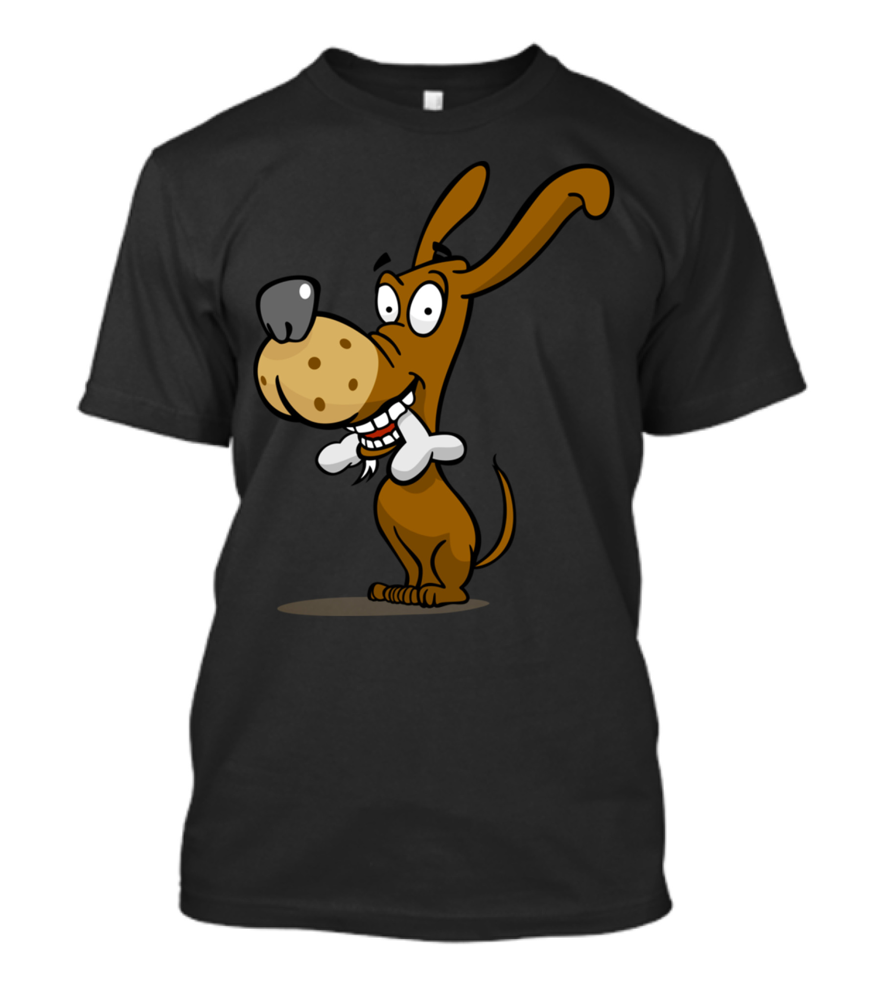 Dog With Bone Happy Cartoon T-Shirt