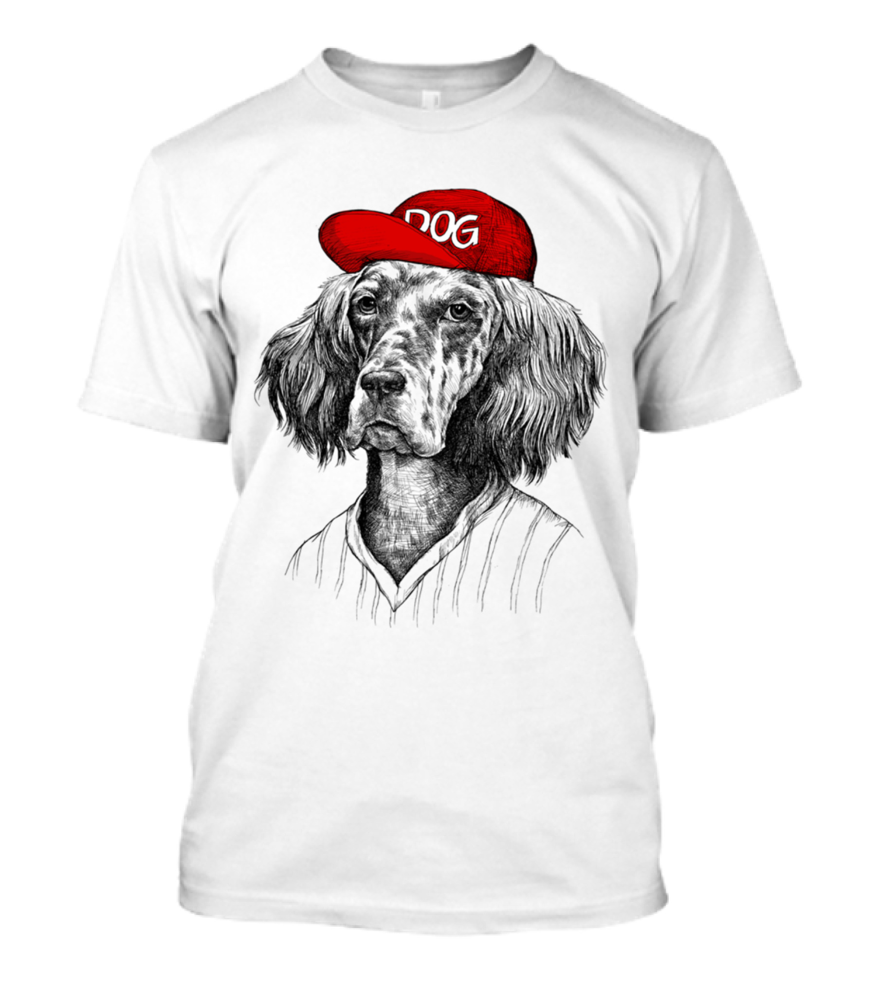 DOG With Red Hat T-Shirt