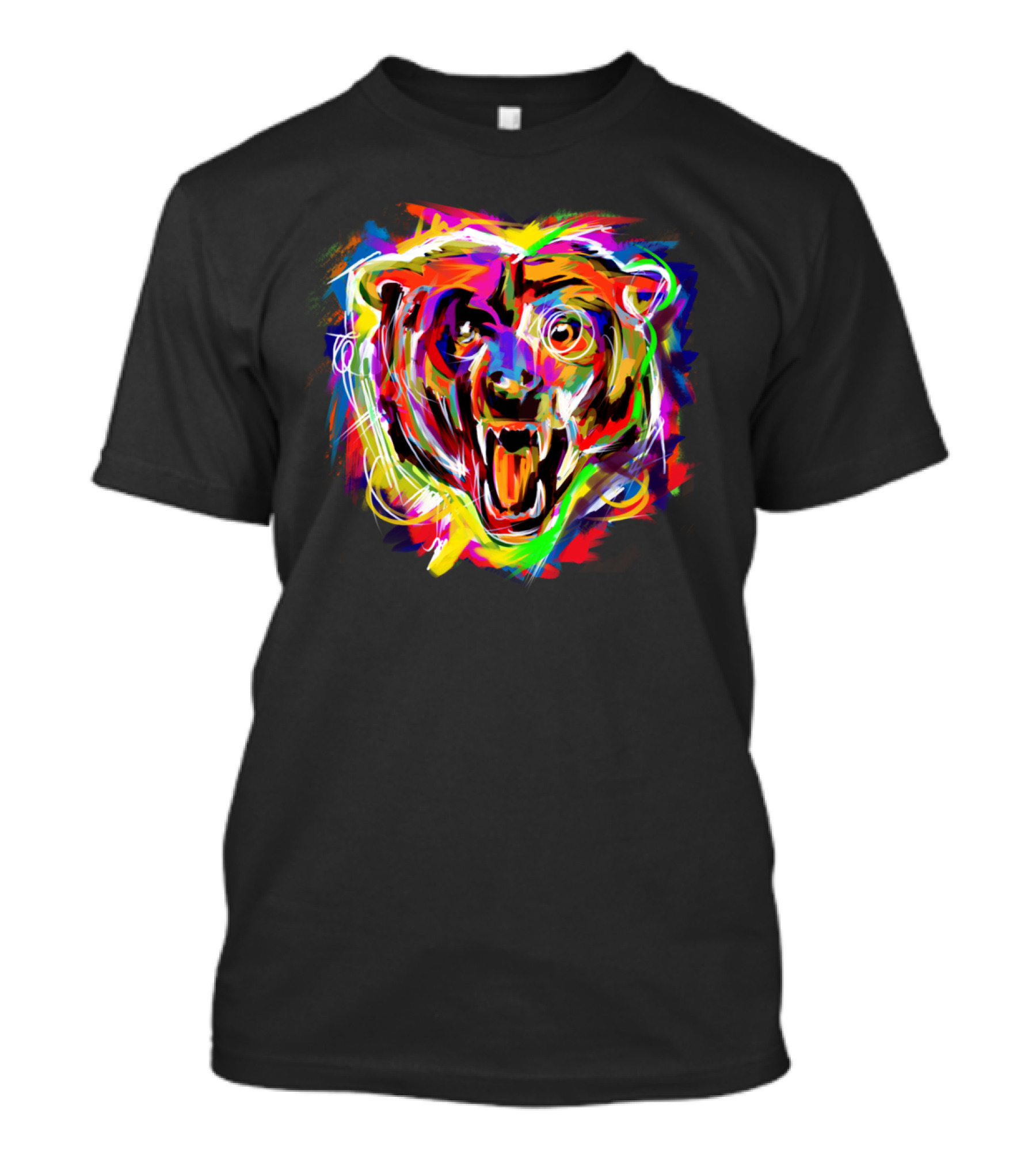Bear With Me Colorful Bear Face T-Shirt