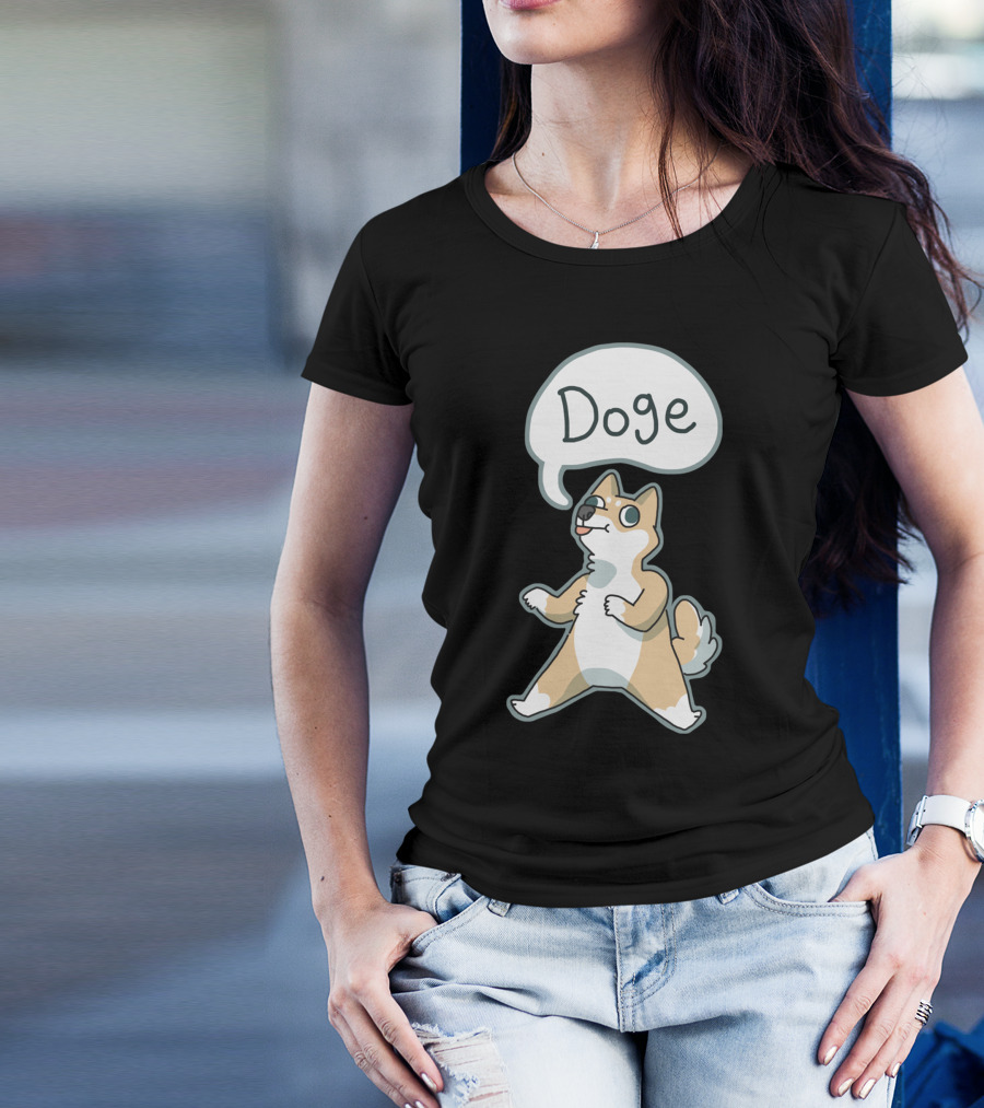 Doge Talking Bubble Cartoon Dog T-Shirt