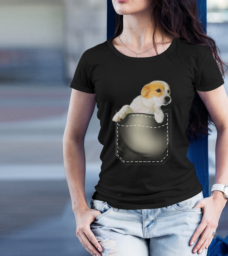 Doggy In My Pocket Puppy Peek Out T-Shirt