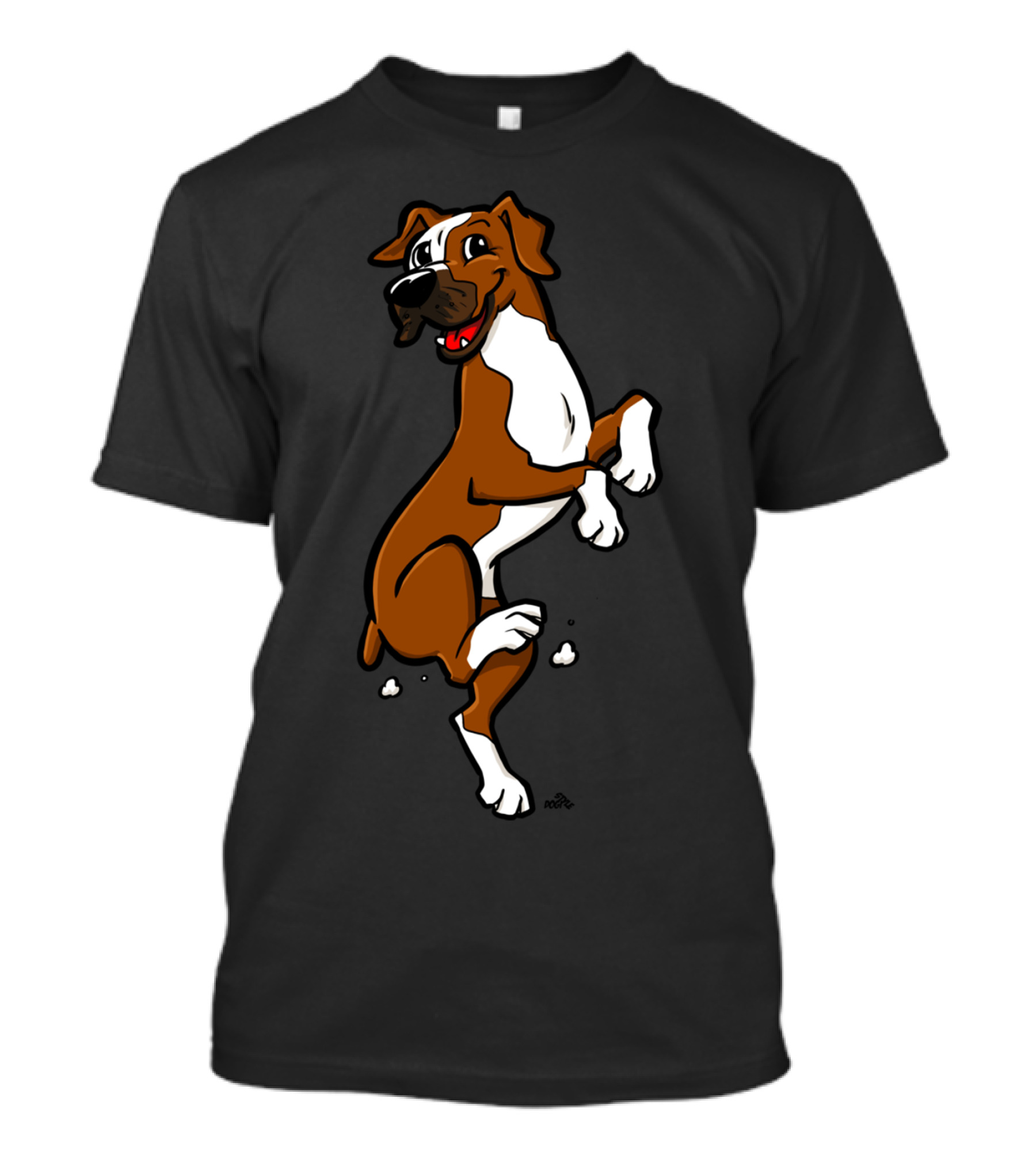 Funny Dancing Cartoon Boxer Dog T-Shirt