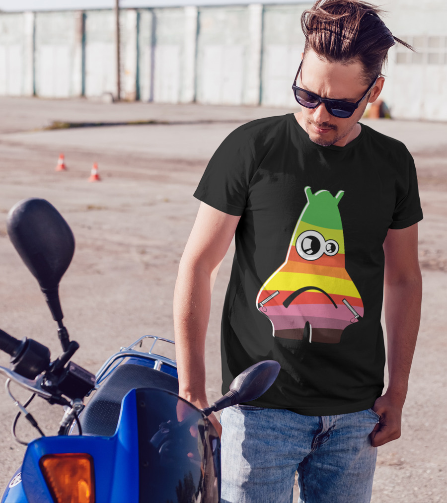 Funny Colorful Monster Incred Rainbow Stripes T-Shirt