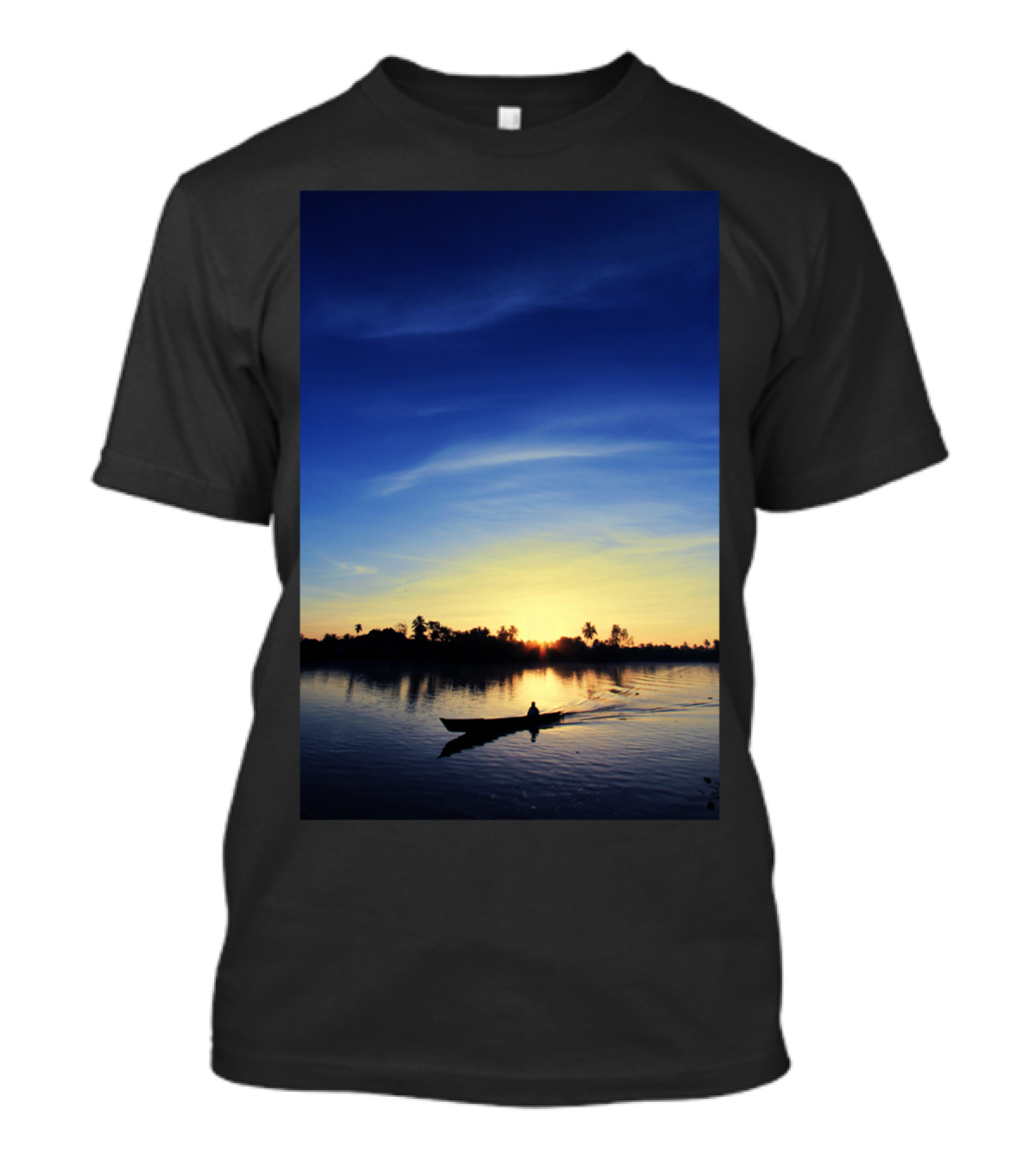 Borneo Blues Sunset Reflection Over Calm Waters T-Shirt