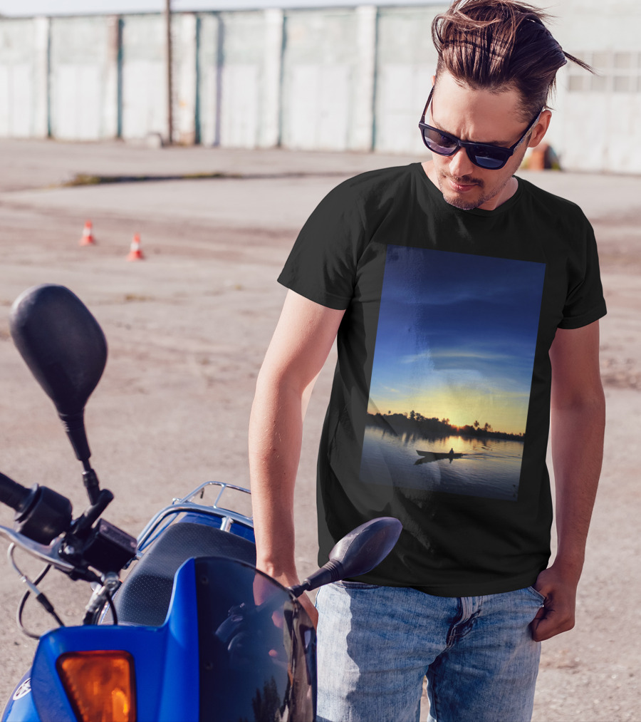 Borneo Blues Sunset Reflection Over Calm Waters T-Shirt