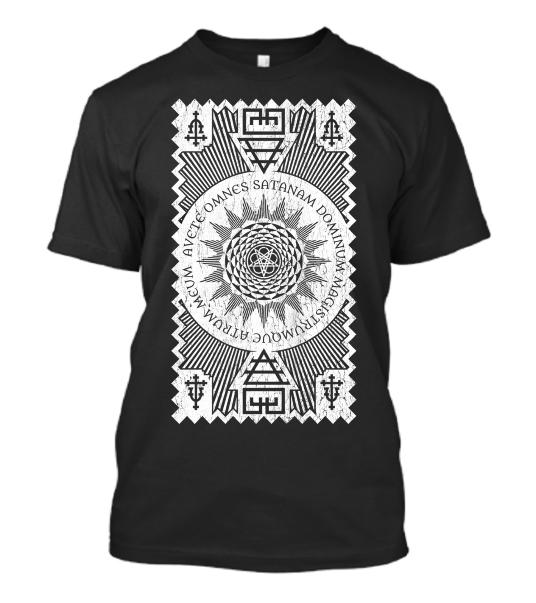 Ave Omnes Satanam Dominum Magisterium Atrum T-Shirt