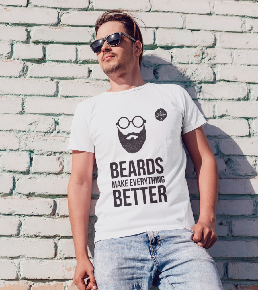 BEARDS MAKE EVERYTHING BETTER Iconic Beard And Glasses T-Shirt