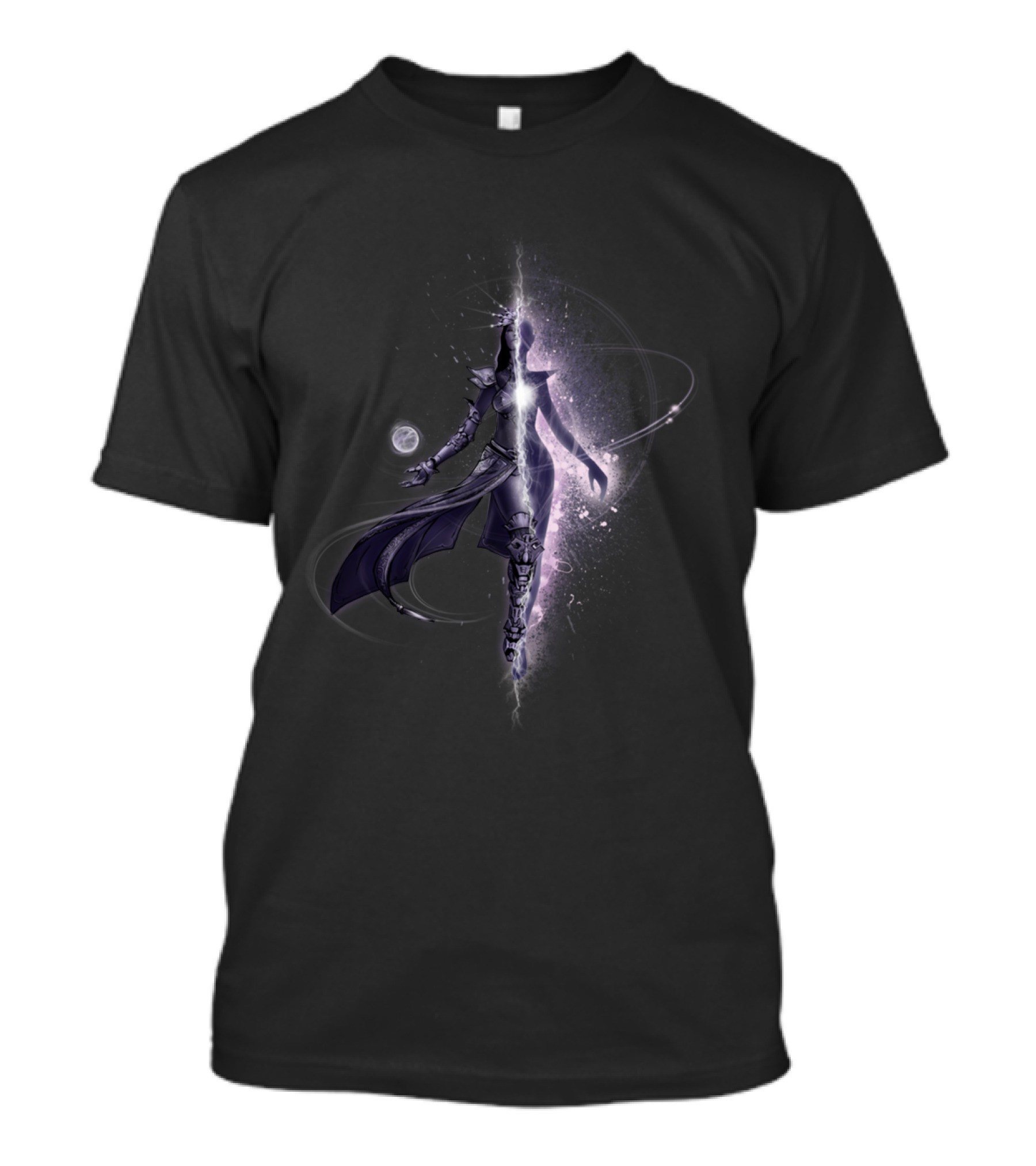 Archon Cosmic Energy Warrior With Glowing Orb And Mysterious Light Burst T-Shirt