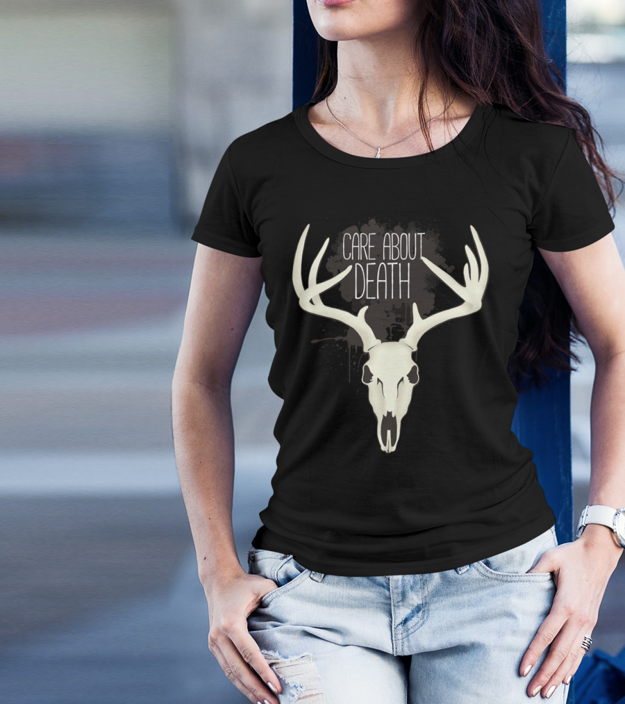 Care About Death Deer Skull T-Shirt