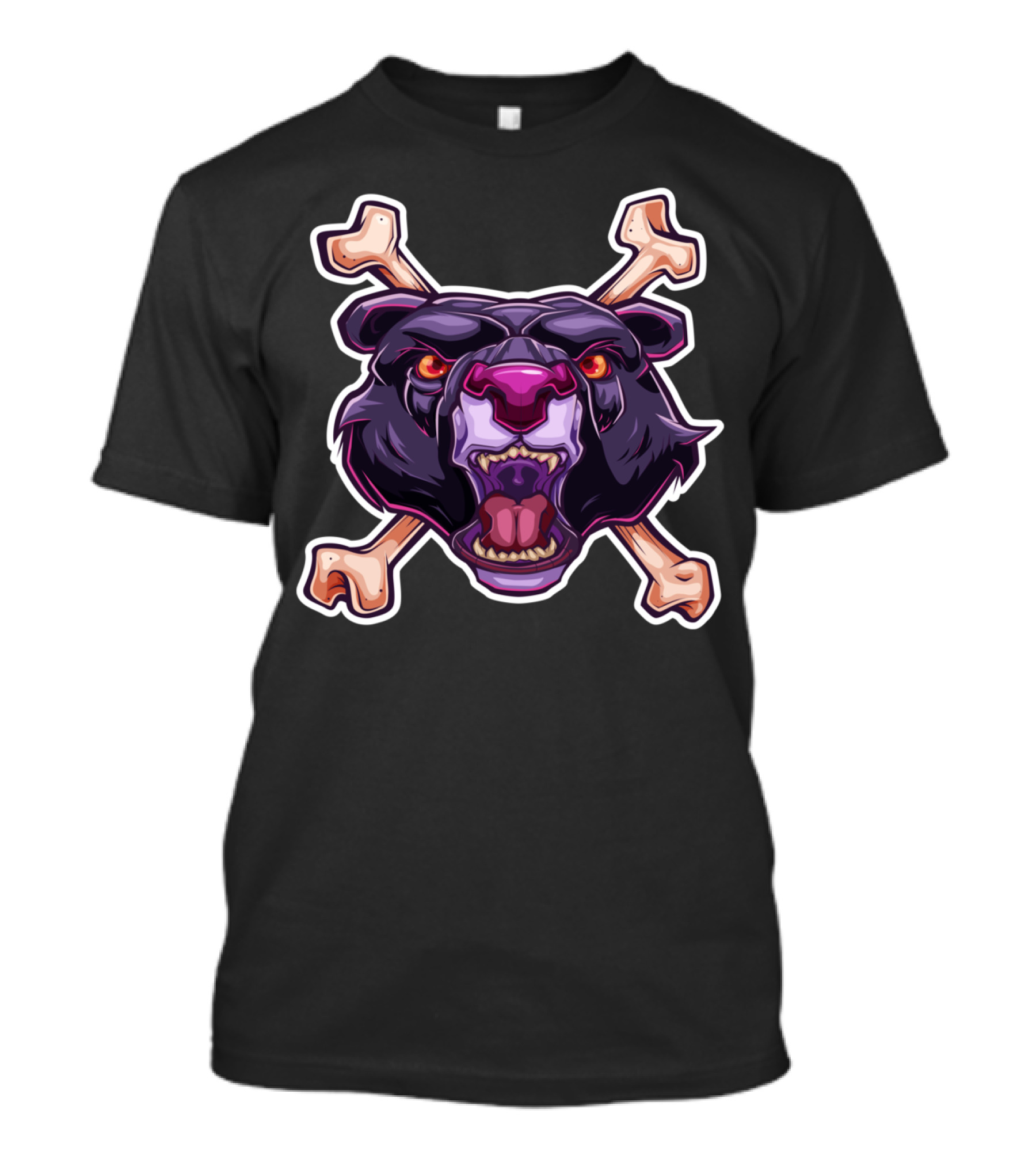 Fierce Bear Skull And Crossbones T-Shirt