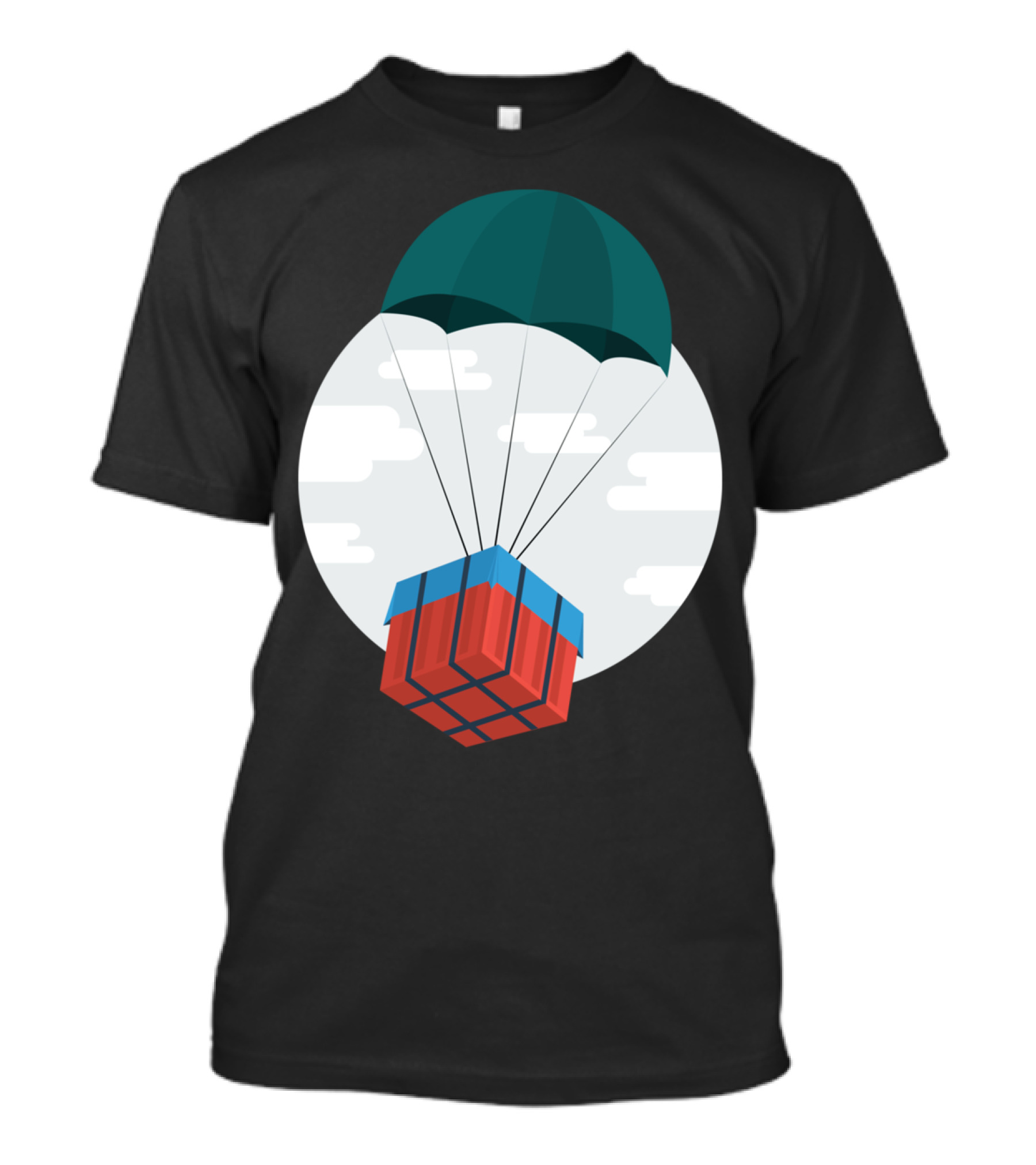 Care Package Parachute Drop Retro Gaming Rubik’s Cube T-Shirt