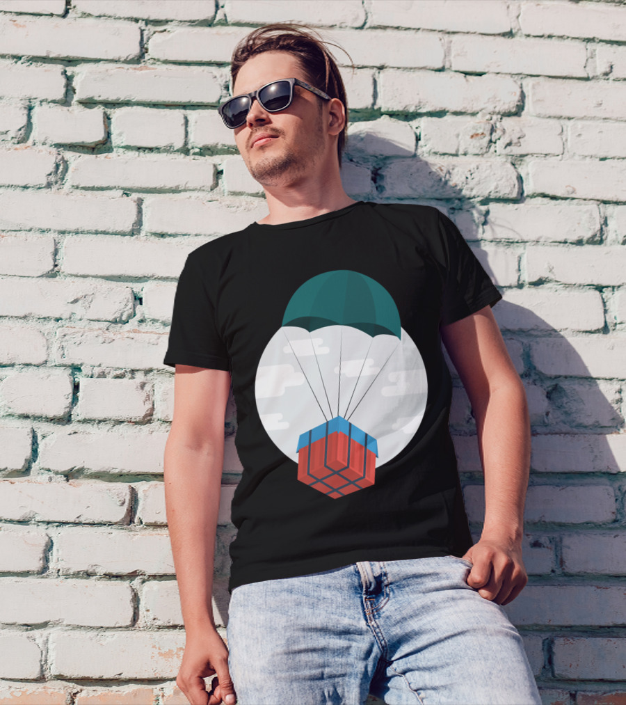 Care Package Parachute Drop Retro Gaming Rubik’s Cube T-Shirt