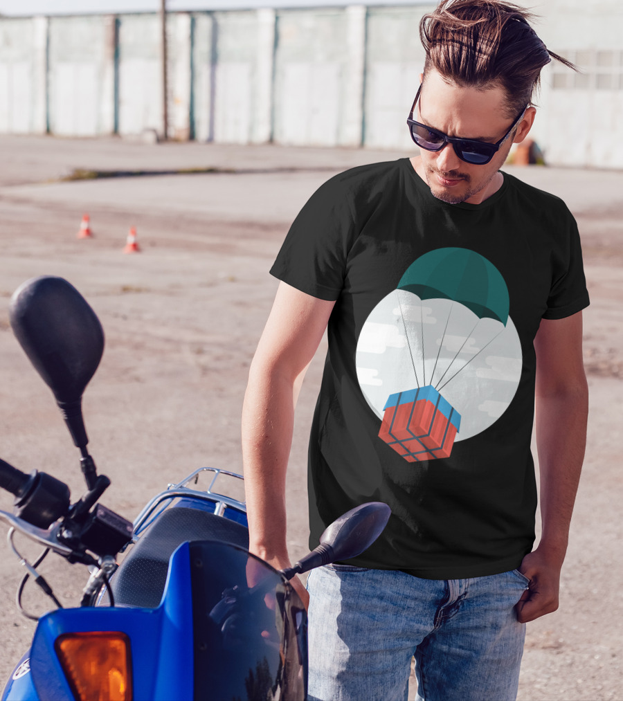 Care Package Parachute Drop Retro Gaming Rubik’s Cube T-Shirt