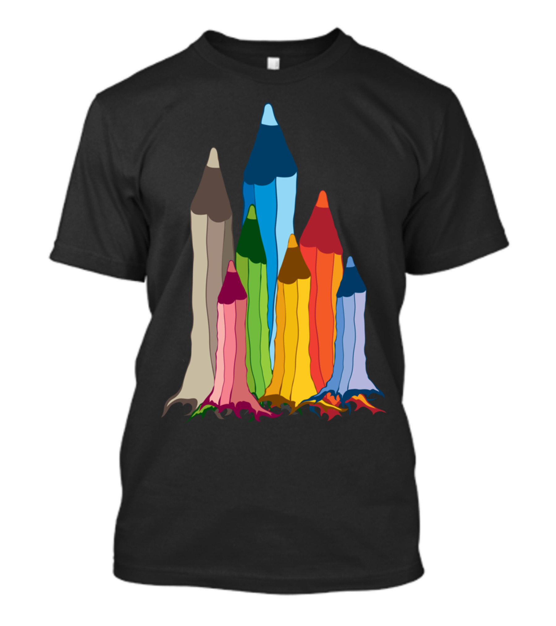 Creativity Colorful Pencil Skyline T-Shirt