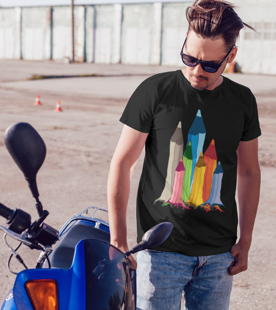Creativity Colorful Pencil Skyline T-Shirt