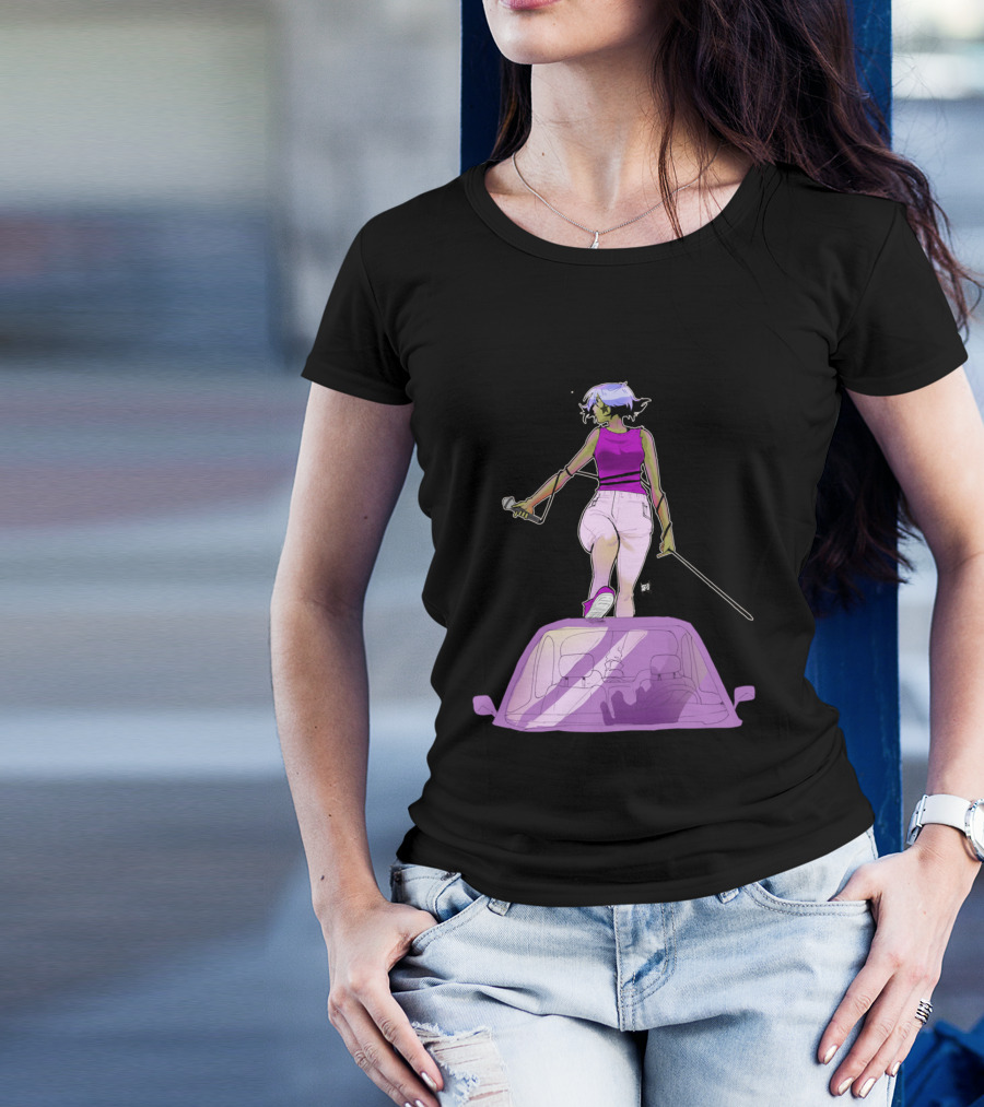 Cree Character On Car With Microphone And Sword T-Shirt
