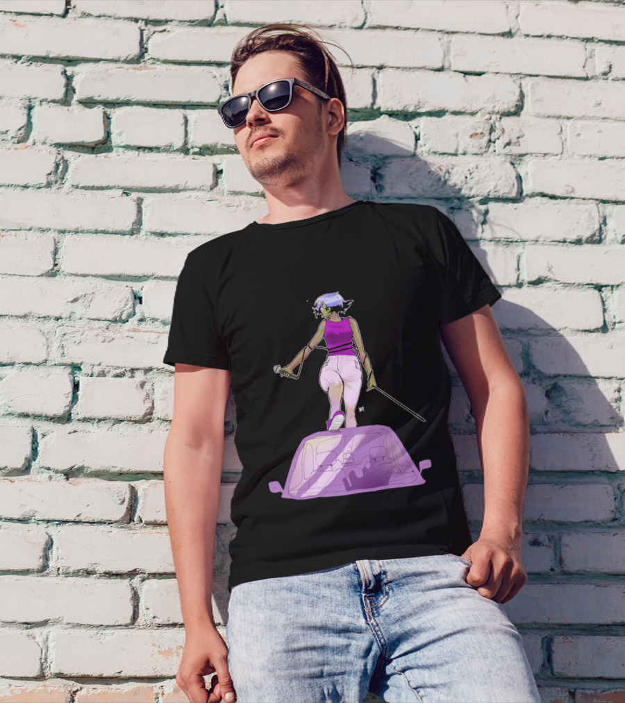 Cree Character On Car With Microphone And Sword T-Shirt