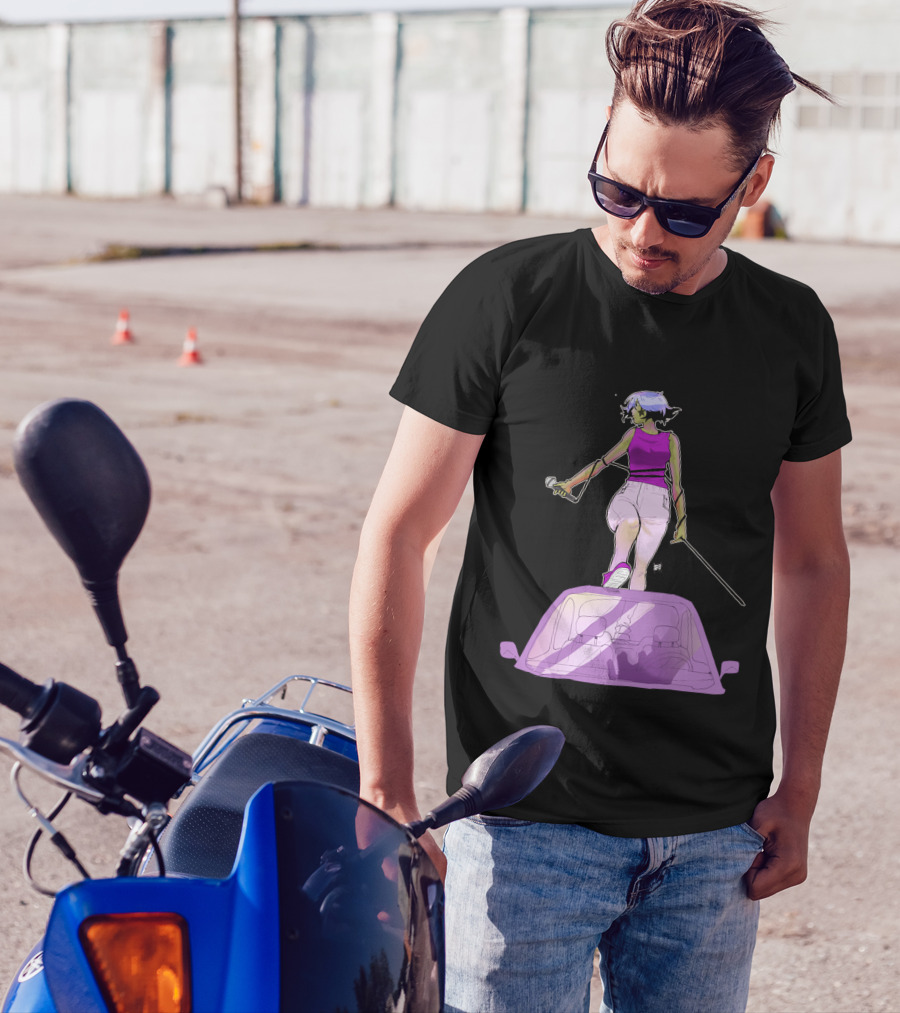 Cree Character On Car With Microphone And Sword T-Shirt