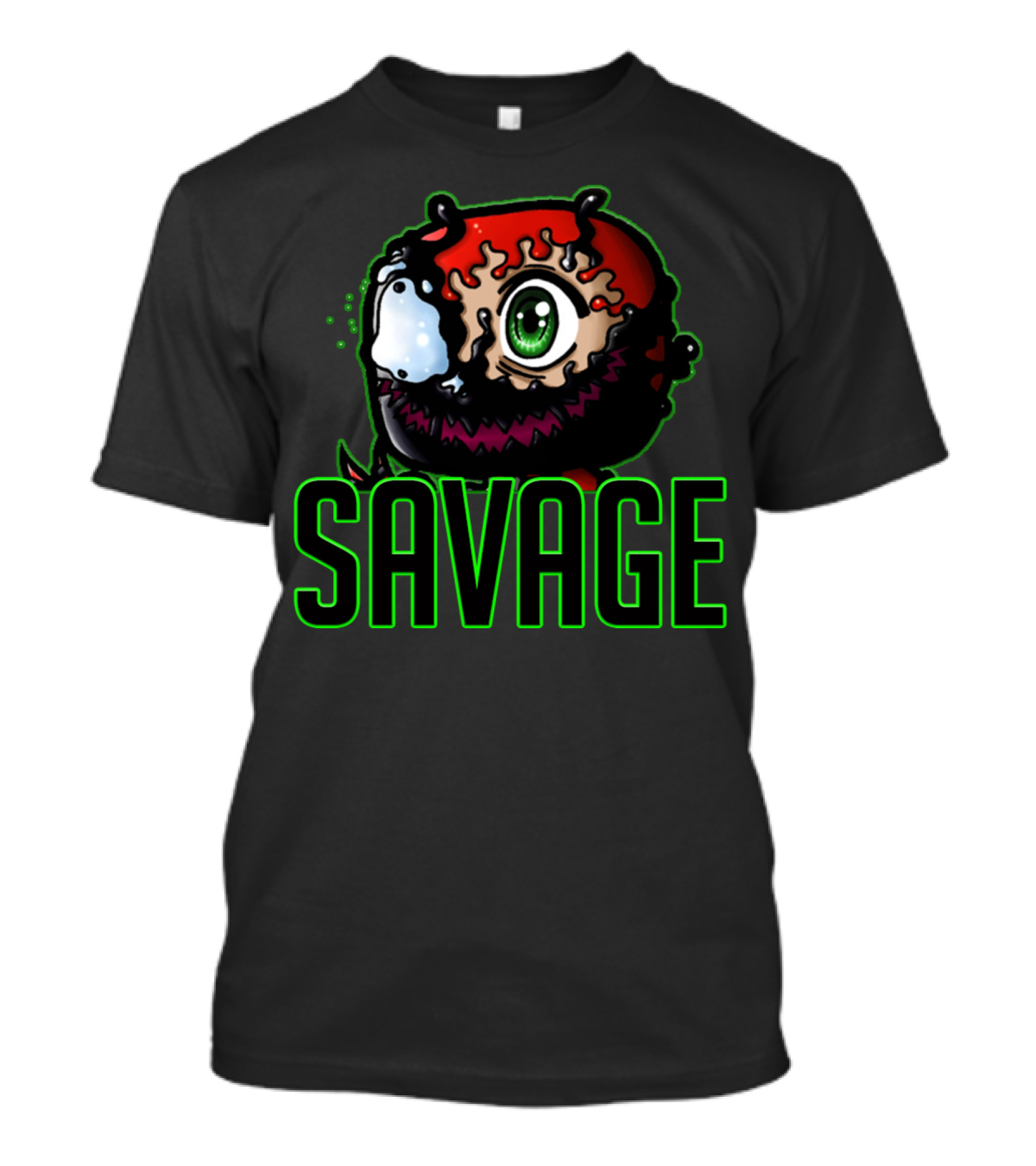CarnageTheSavage Character With Green Outline And Savage Text T-Shirt