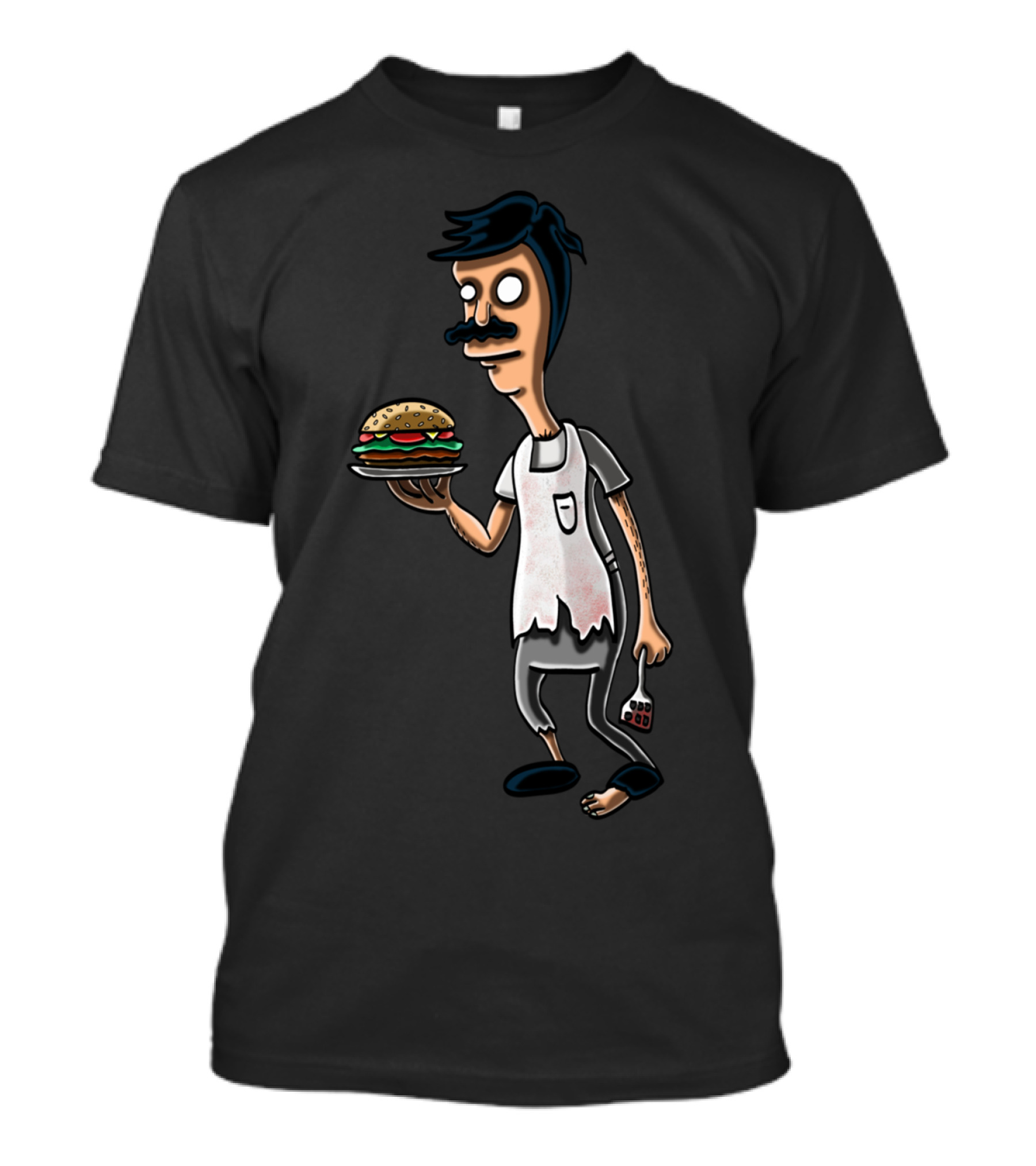 Creepy Burger Cartoon Parody Character Burger Bob T-Shirt