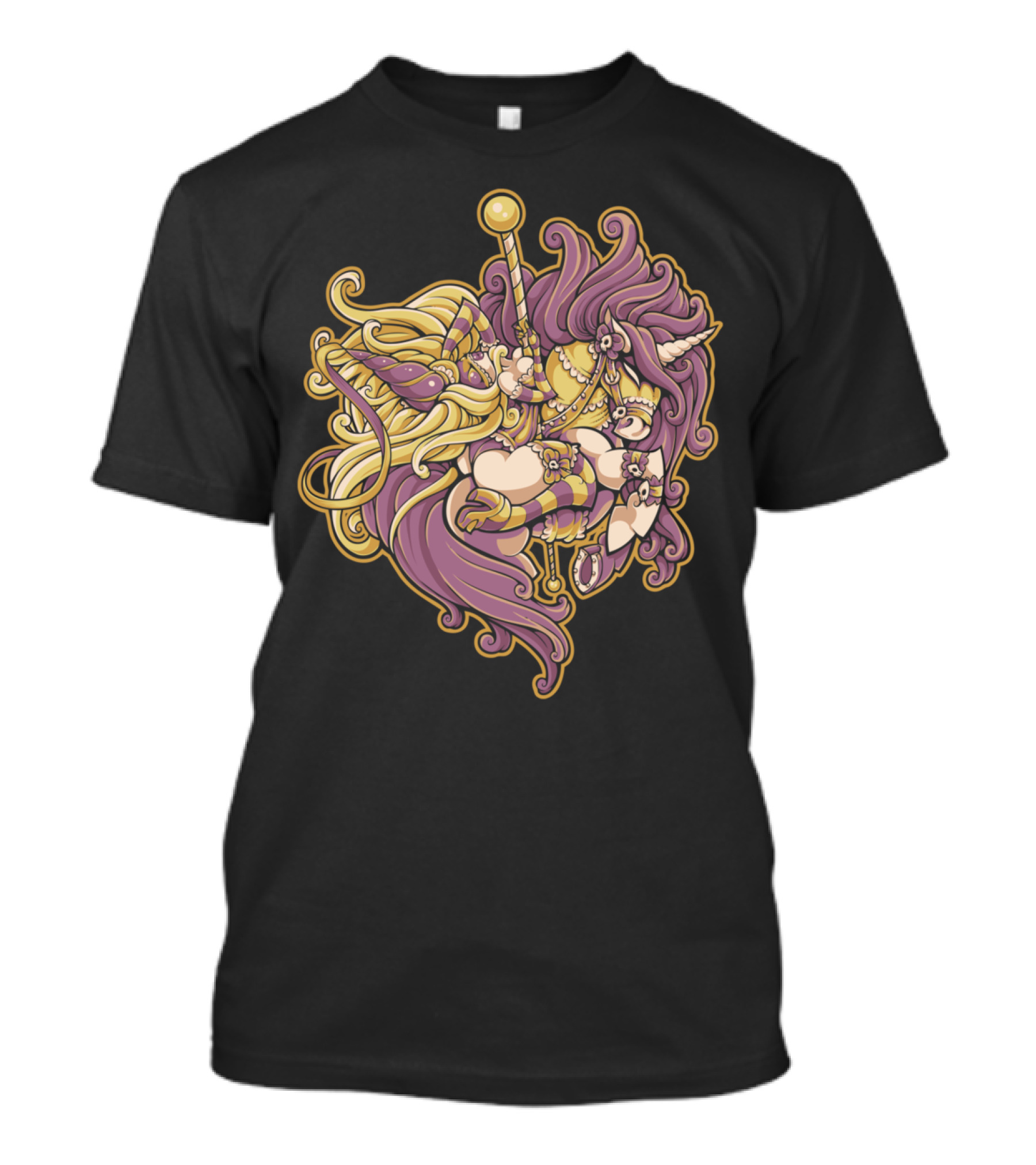 CAROUSAL Fantasy Unicorn Whimsical Character T-Shirt