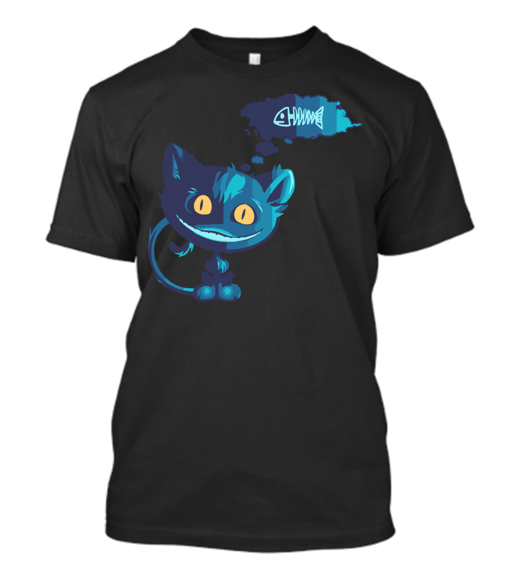 Creepy Cat Dreams Of Fishbone T-Shirt