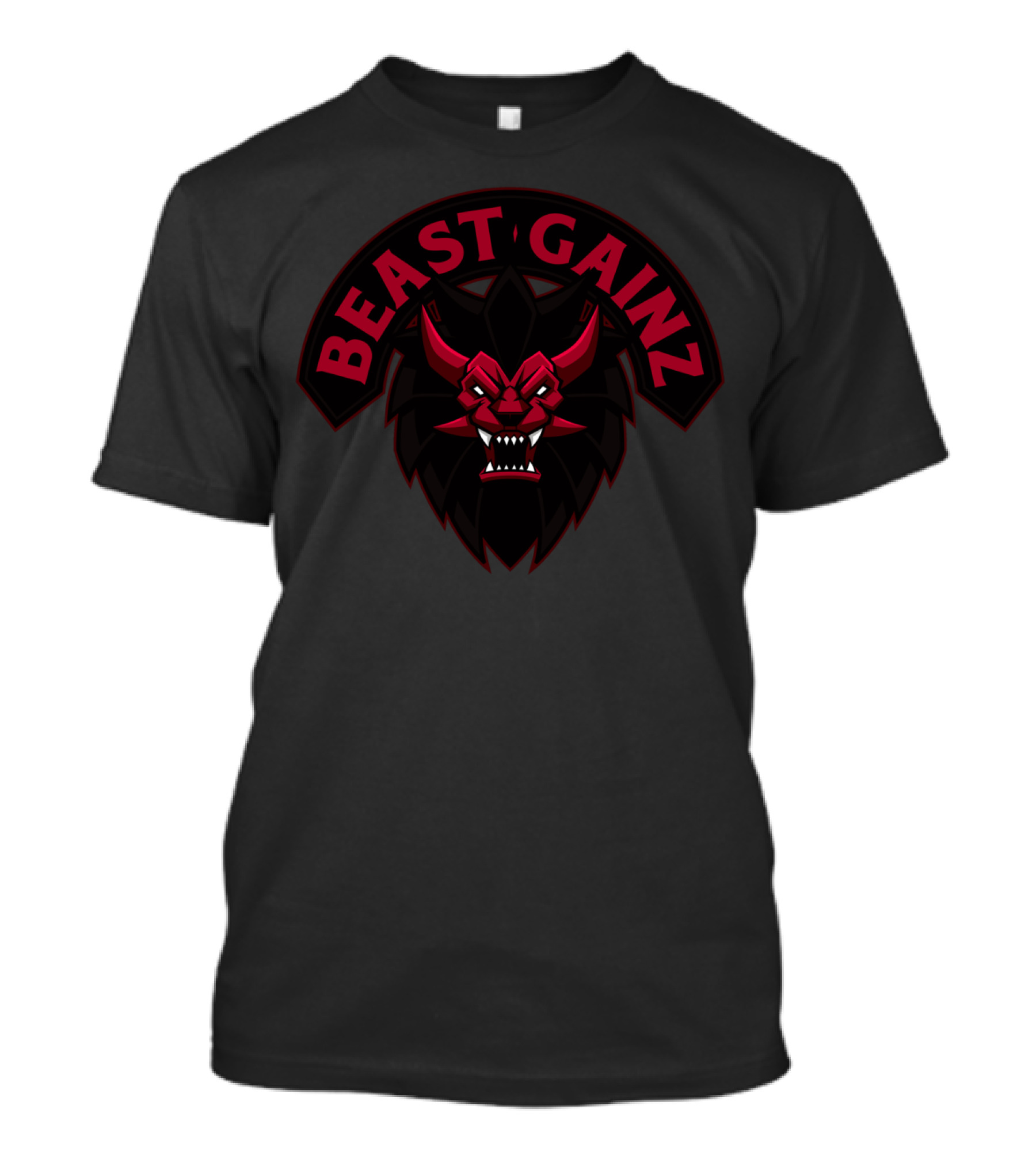 BEAST GAINZ Fierce Red Demon Head T-Shirt