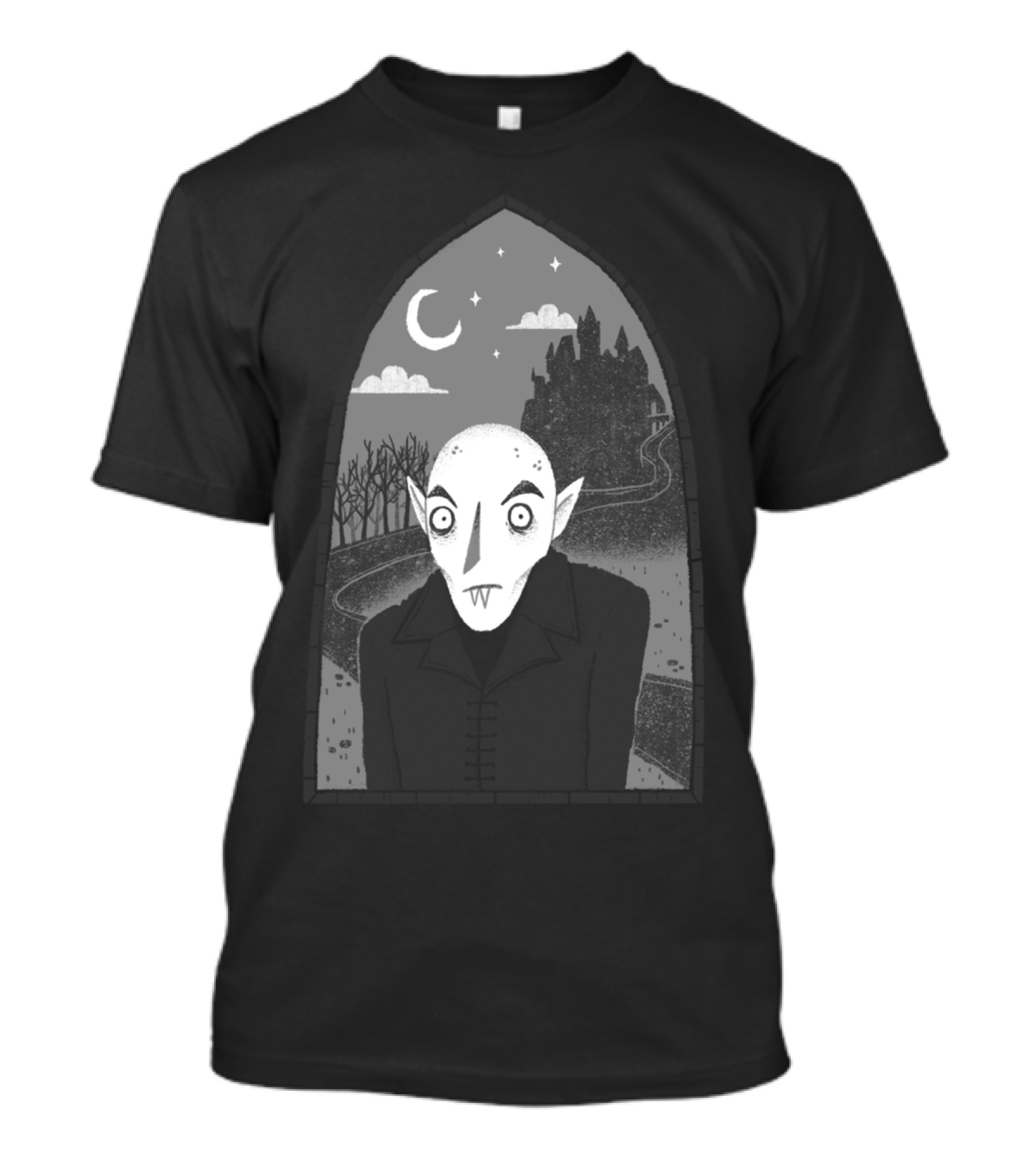Nosferatu In Gothic Carpathian Night Castle Scene T-Shirt