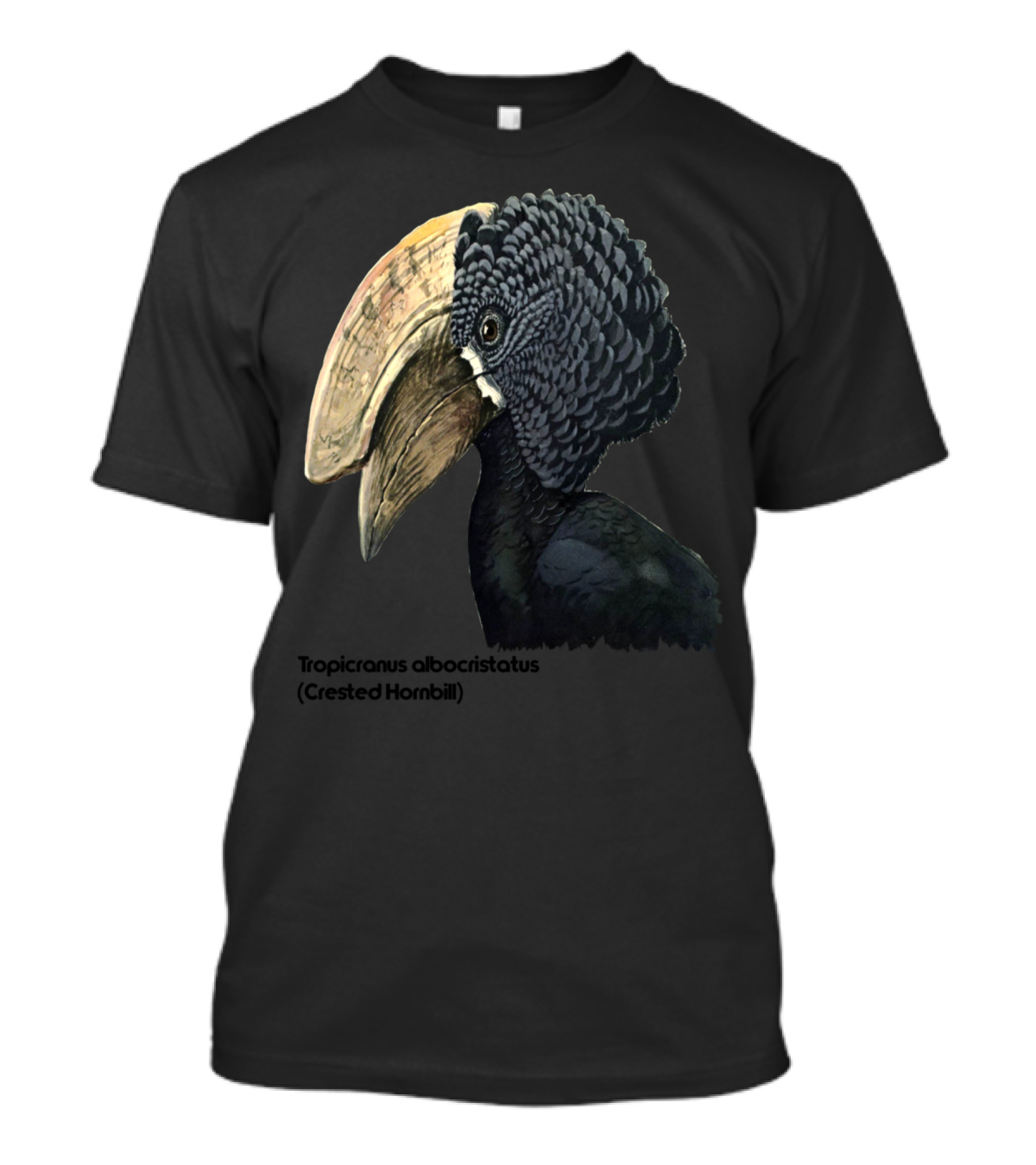 Tropicranus Albocristatus Crested Hornbill Bird Handsome Bill T-Shirt