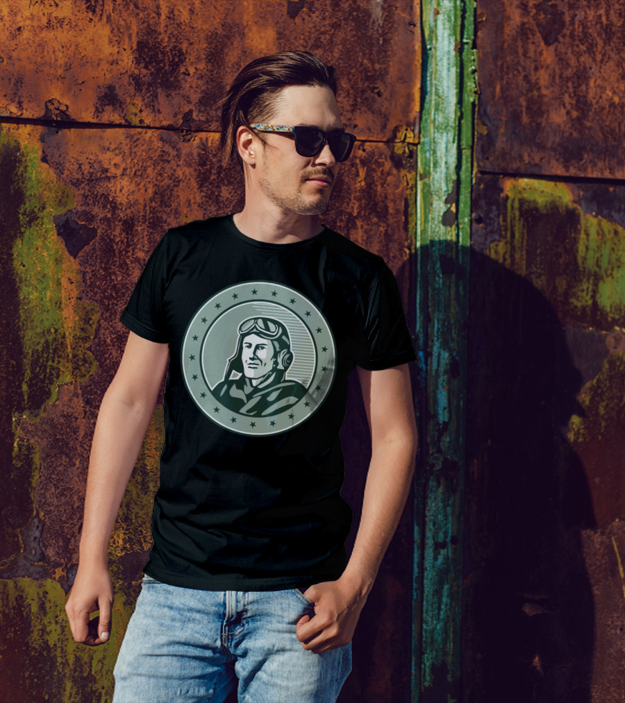 World War One Pilot Star Circle Emblem T-Shirt