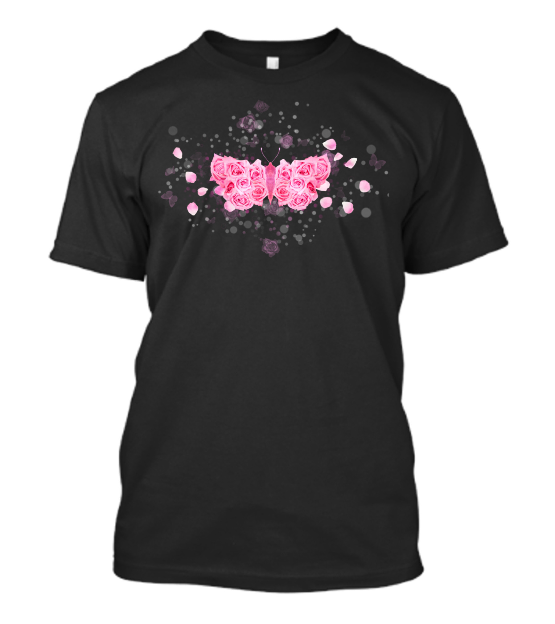 Rose Petals And Butterfly Blooms Harmony T-Shirt