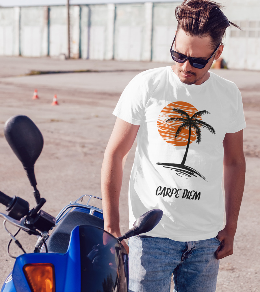 Carpe Diem Seize The Day Palm Tree Sunset T-Shirt