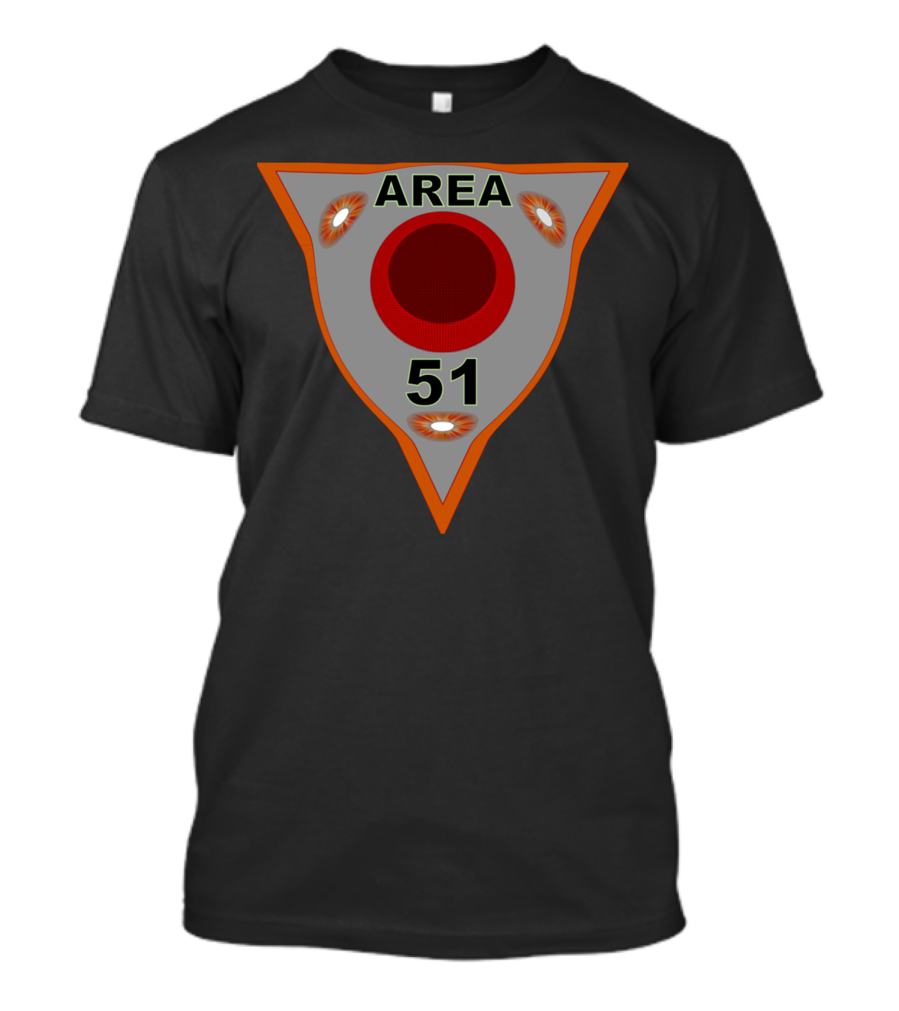Area 51 UFO Badge With Flying Saucers And Red Circle T-Shirt