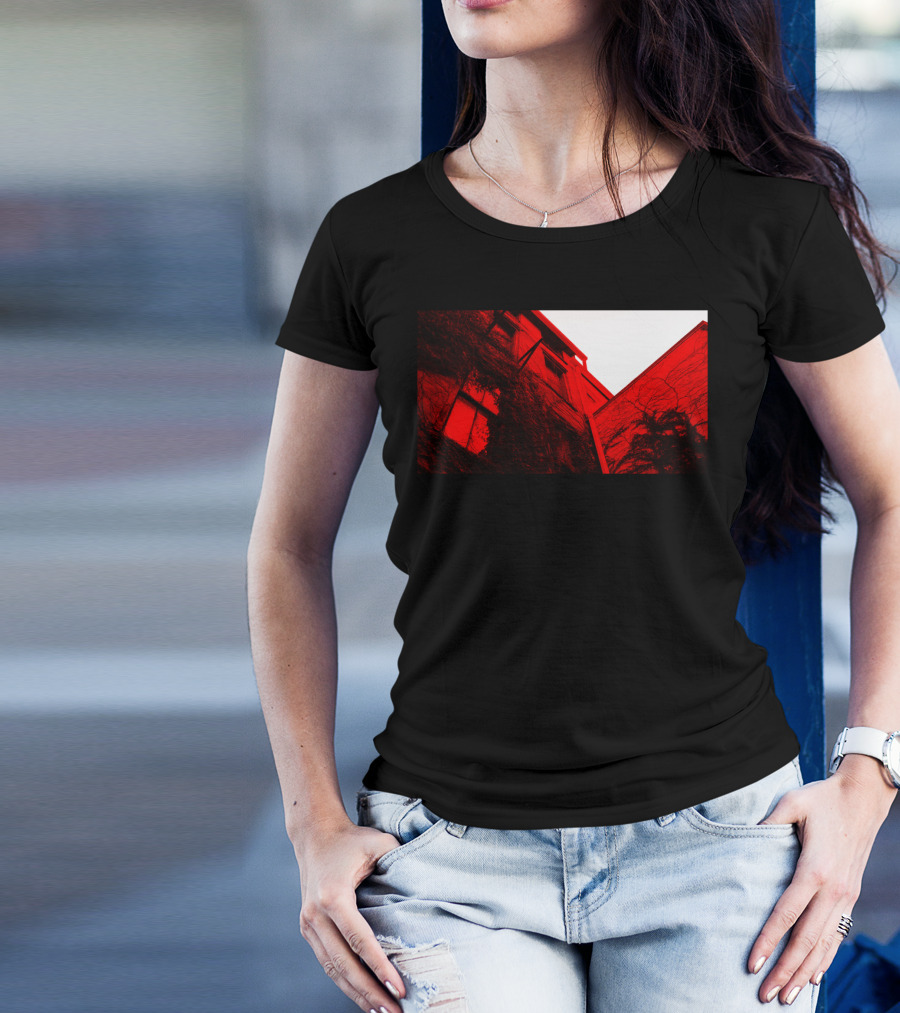 Beat The White With The Red Structure Building Facade Contrast T-Shirt