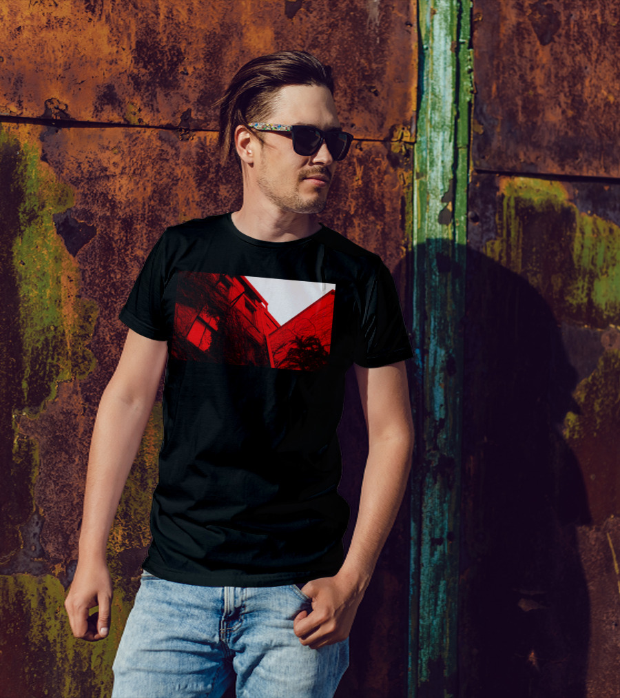 Beat The White With The Red Structure Building Facade Contrast T-Shirt