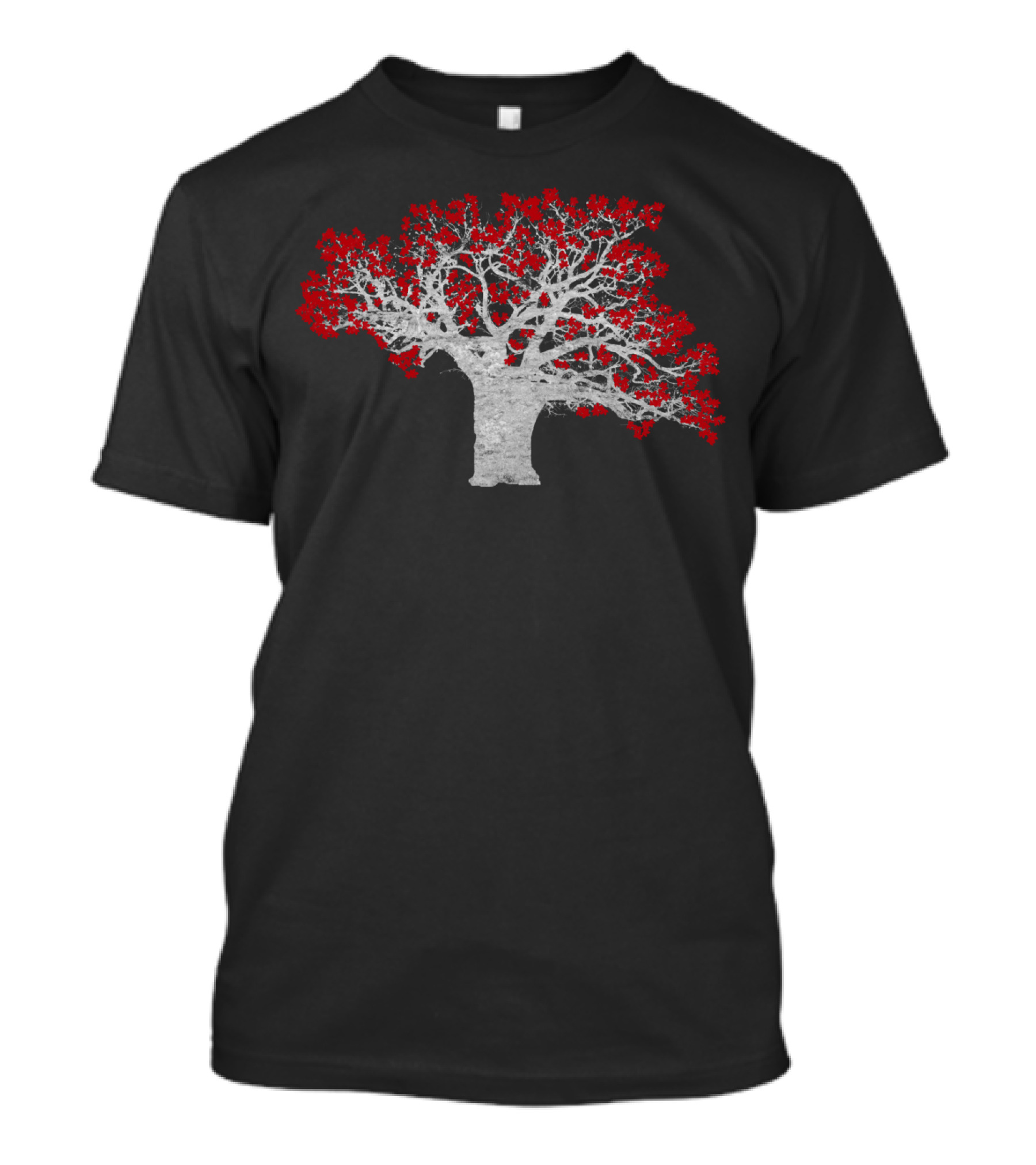 Crimson Tree With Vibrant Red Blossoms T-Shirt
