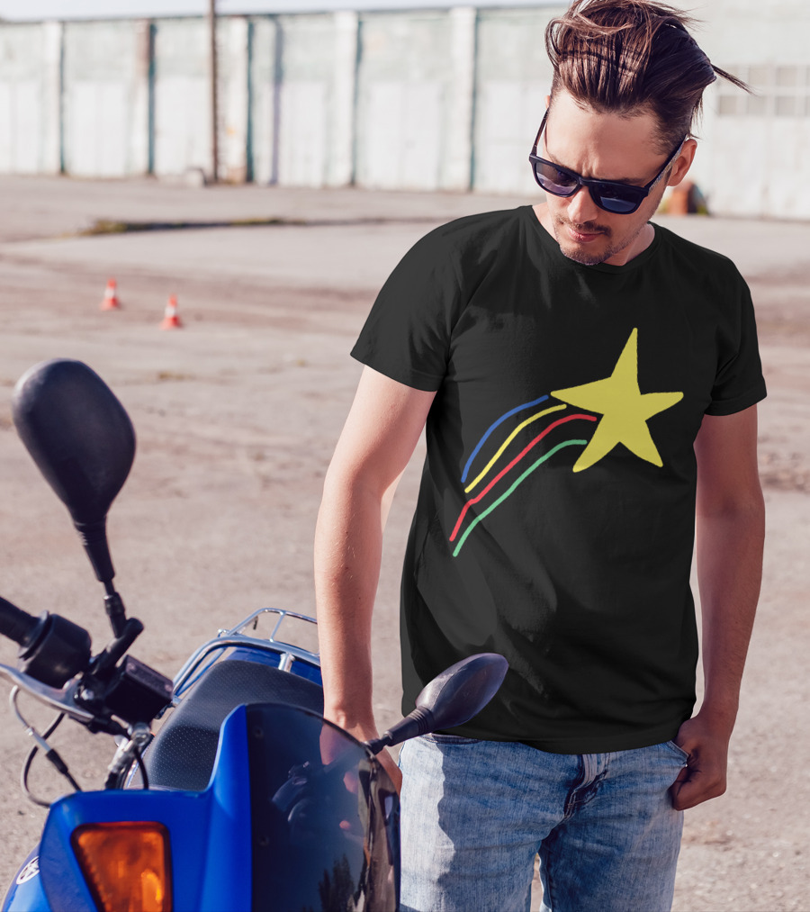 Wow Great Job Yellow Star Shooting With Colorful Trails T-Shirt