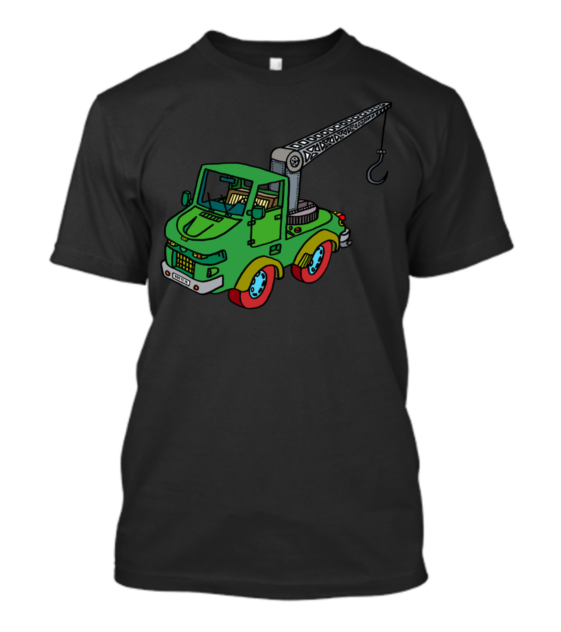 Crochet Truck With Green Crane And Red Wheels T-Shirt