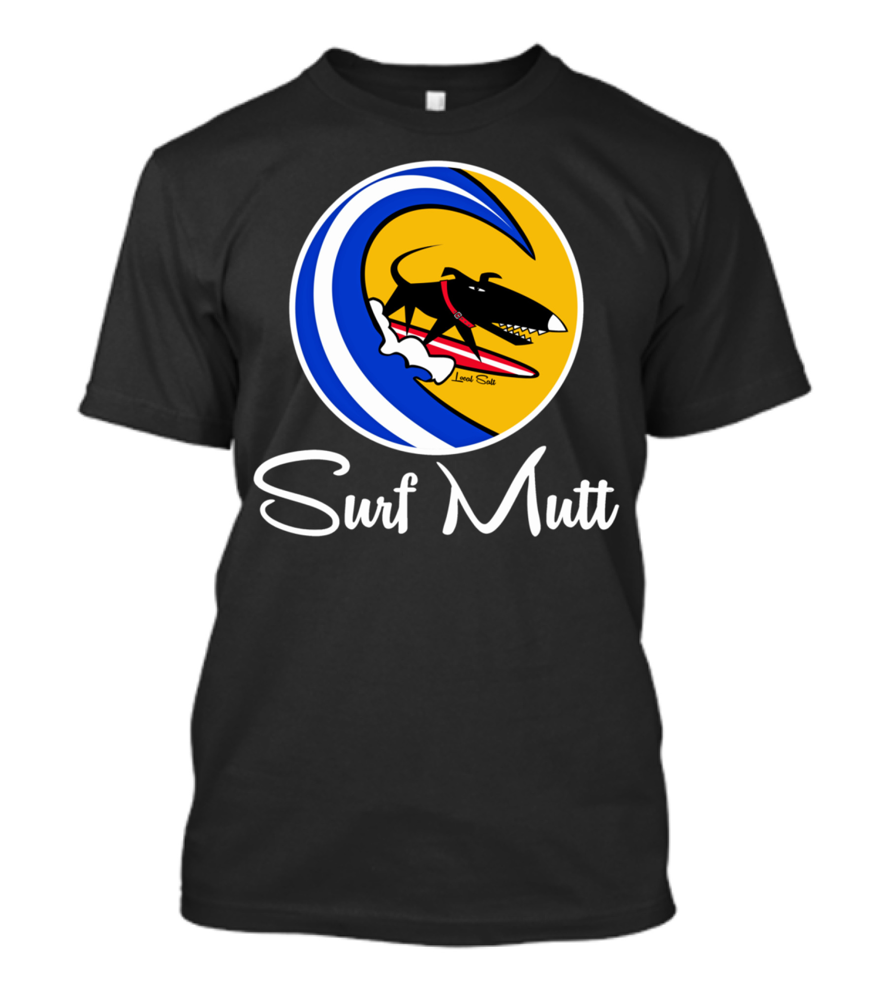 Surf Mutt Loyal Salts Funny Surfer Dog T-Shirt
