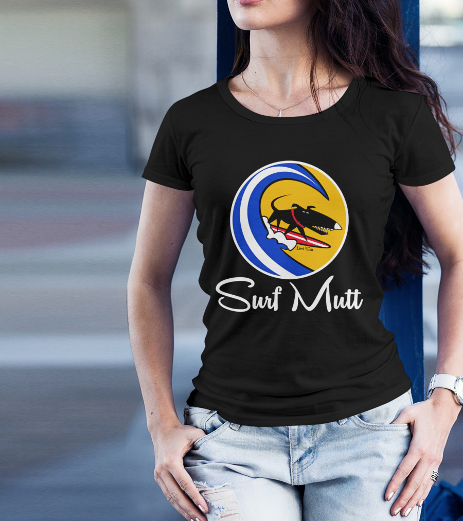 Surf Mutt Loyal Salts Funny Surfer Dog T-Shirt