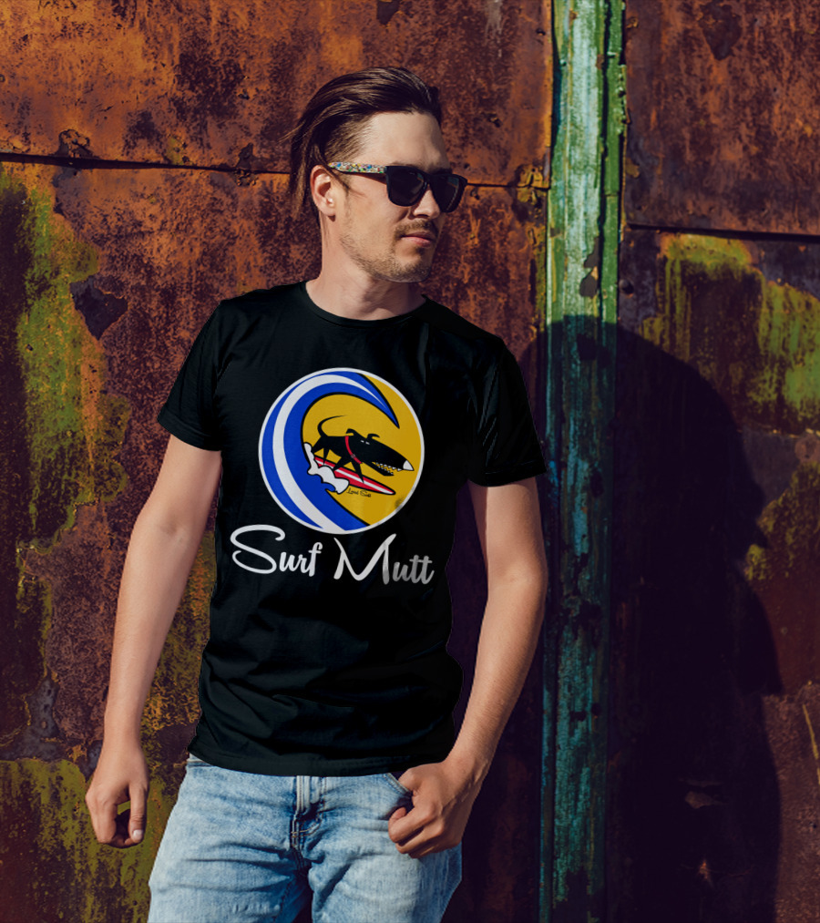 Surf Mutt Loyal Salts Funny Surfer Dog T-Shirt