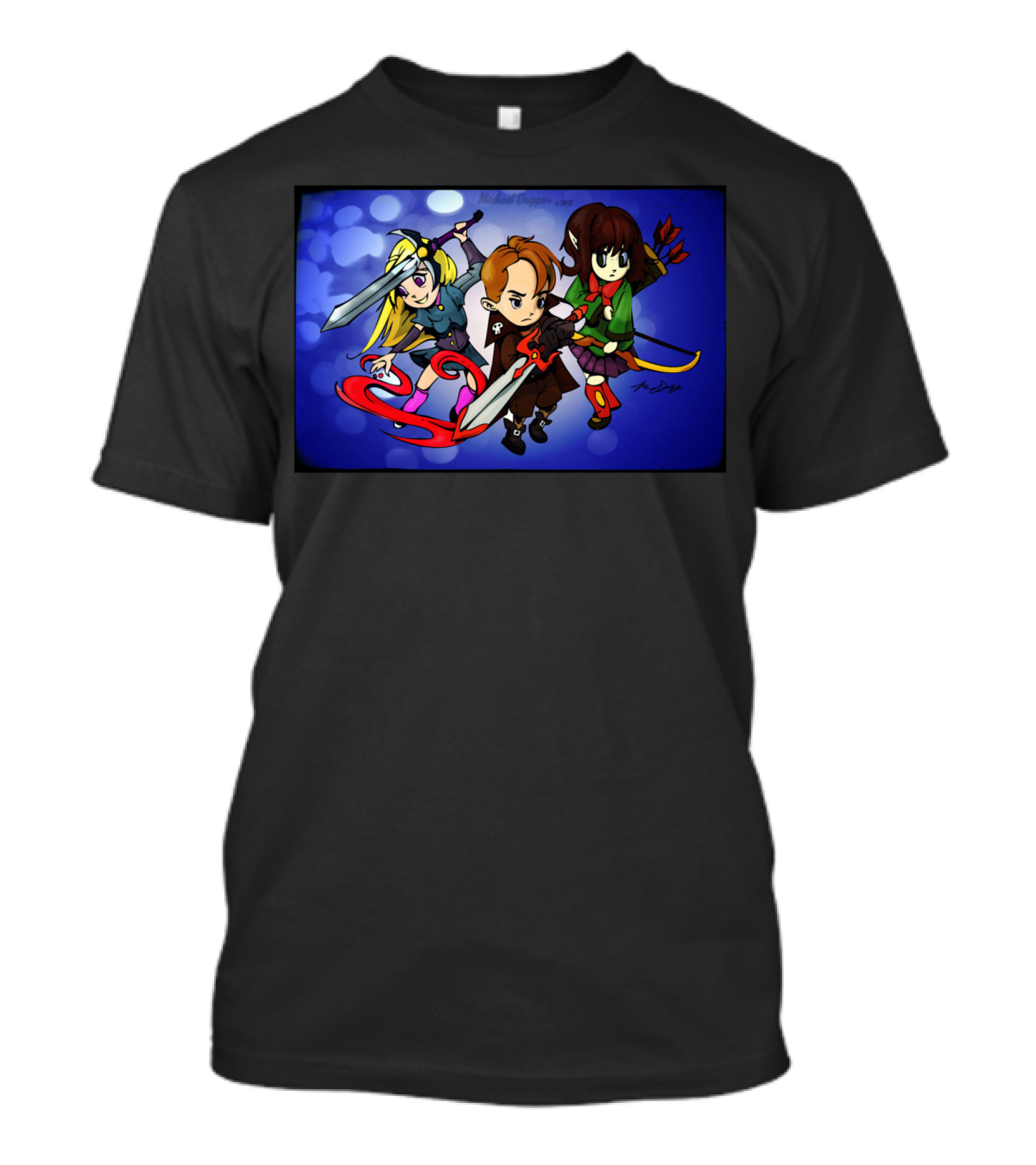 RPG Party Members Fighting Stance By Mike Duggan T-Shirt