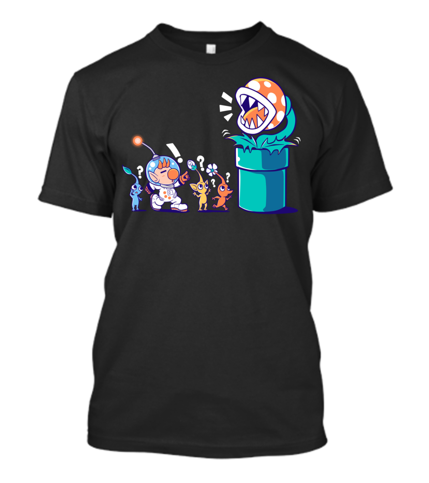 Pikmin Astronaut Wrong Planet Piranha Pipe Encounter T-Shirt