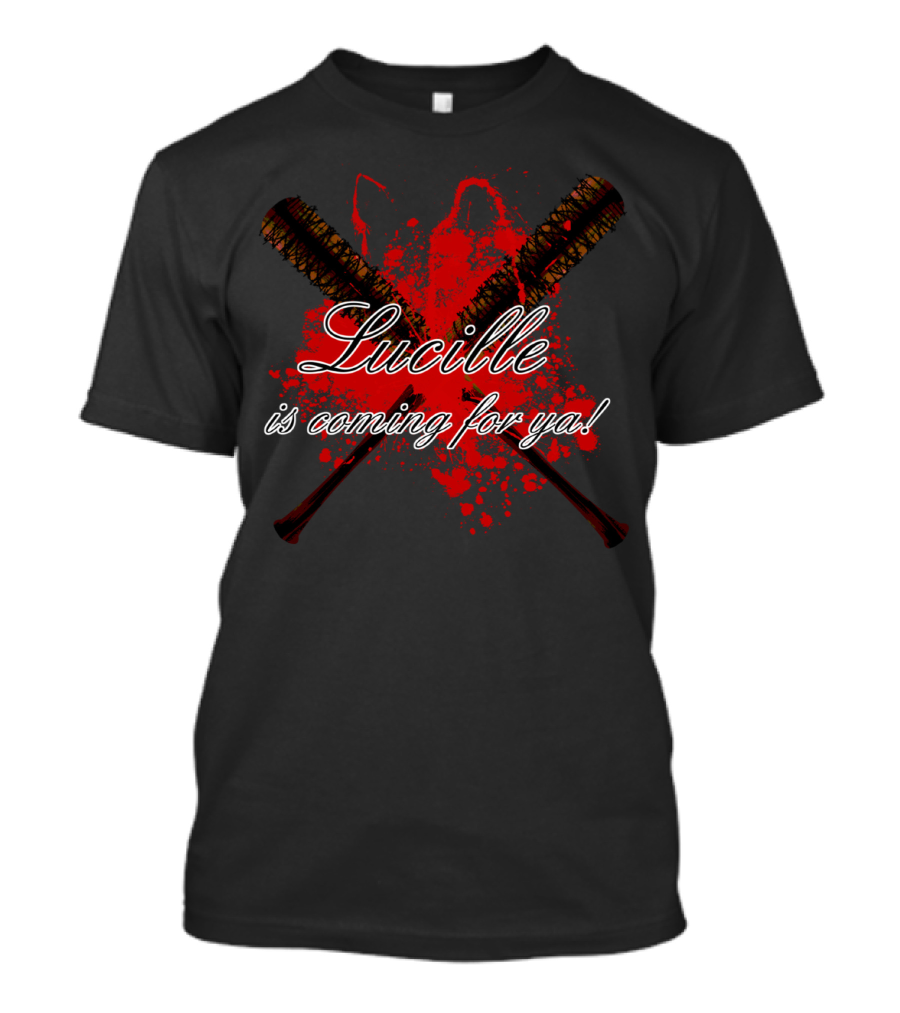 Lucille Is Coming For Ya Crossed Bats Blood Splatter T-Shirt